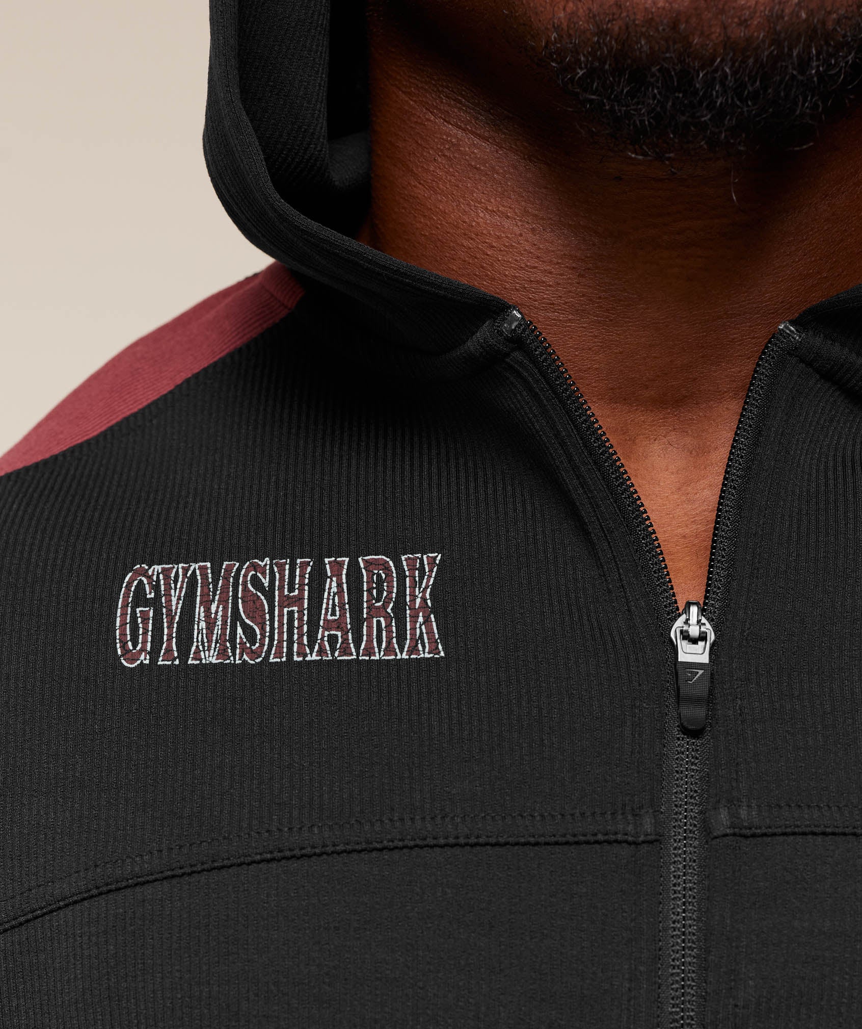 Gymshark Bodybuilding Zip Up Hoodie - GS Black/GS Burgundy Brown - Image 7