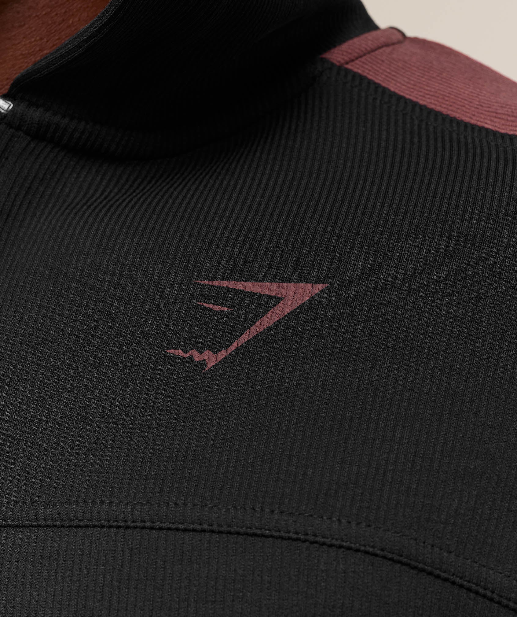 Gymshark Bodybuilding Zip Up Hoodie - GS Black/GS Burgundy Brown - Image 8