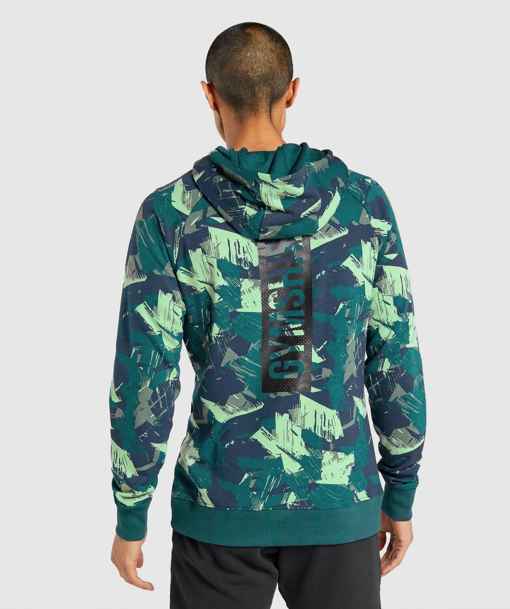 Gymshark Bold Hoodie - Green Print - Image 2