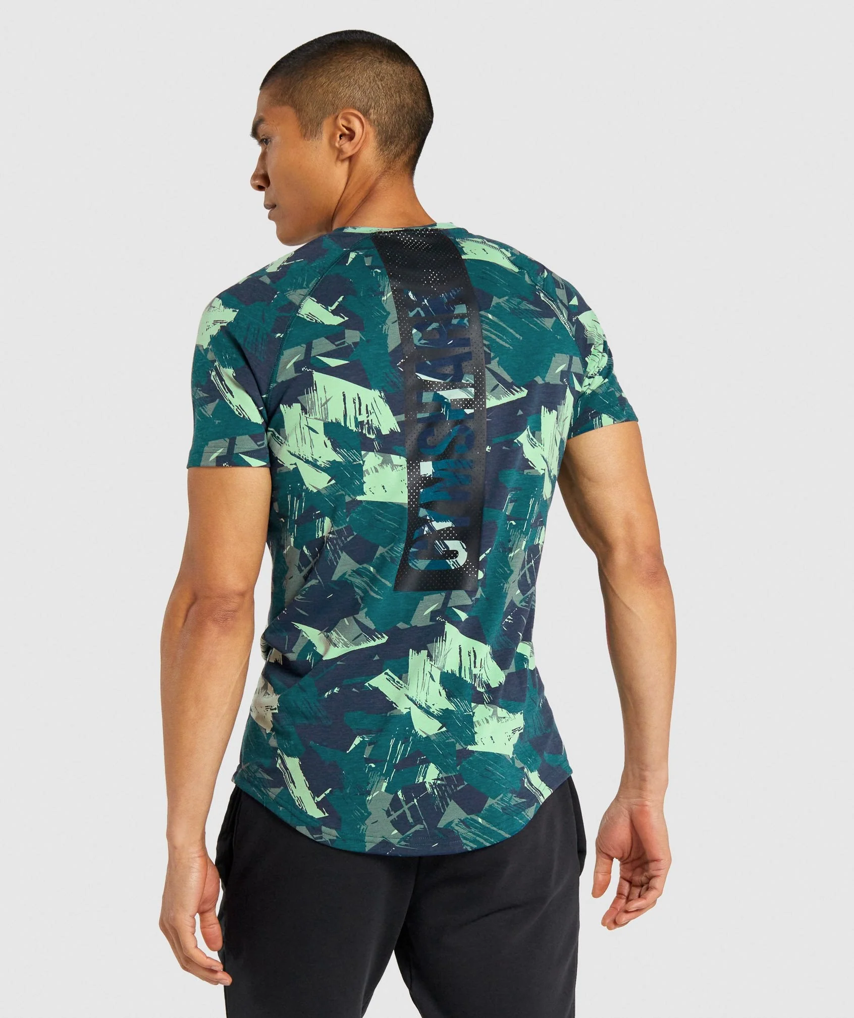 Gymshark Bold T-Shirt - Green Print - Image 2