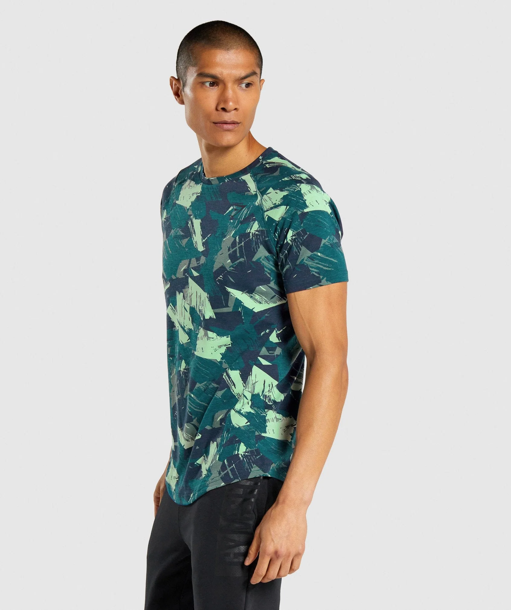 Gymshark Bold T-Shirt - Green Print - Image 3