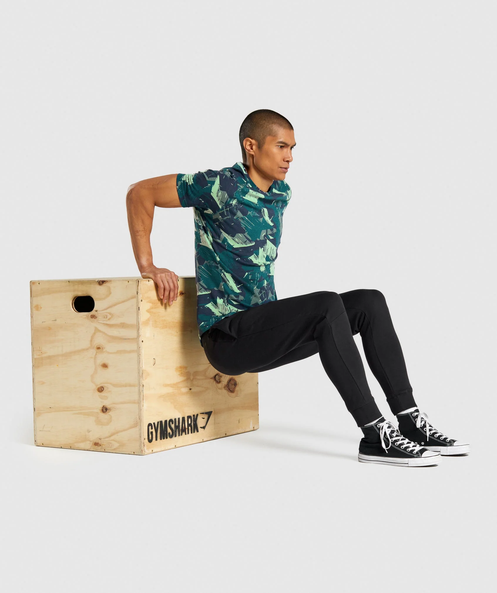 Gymshark Bold T-Shirt - Green Print - Image 4