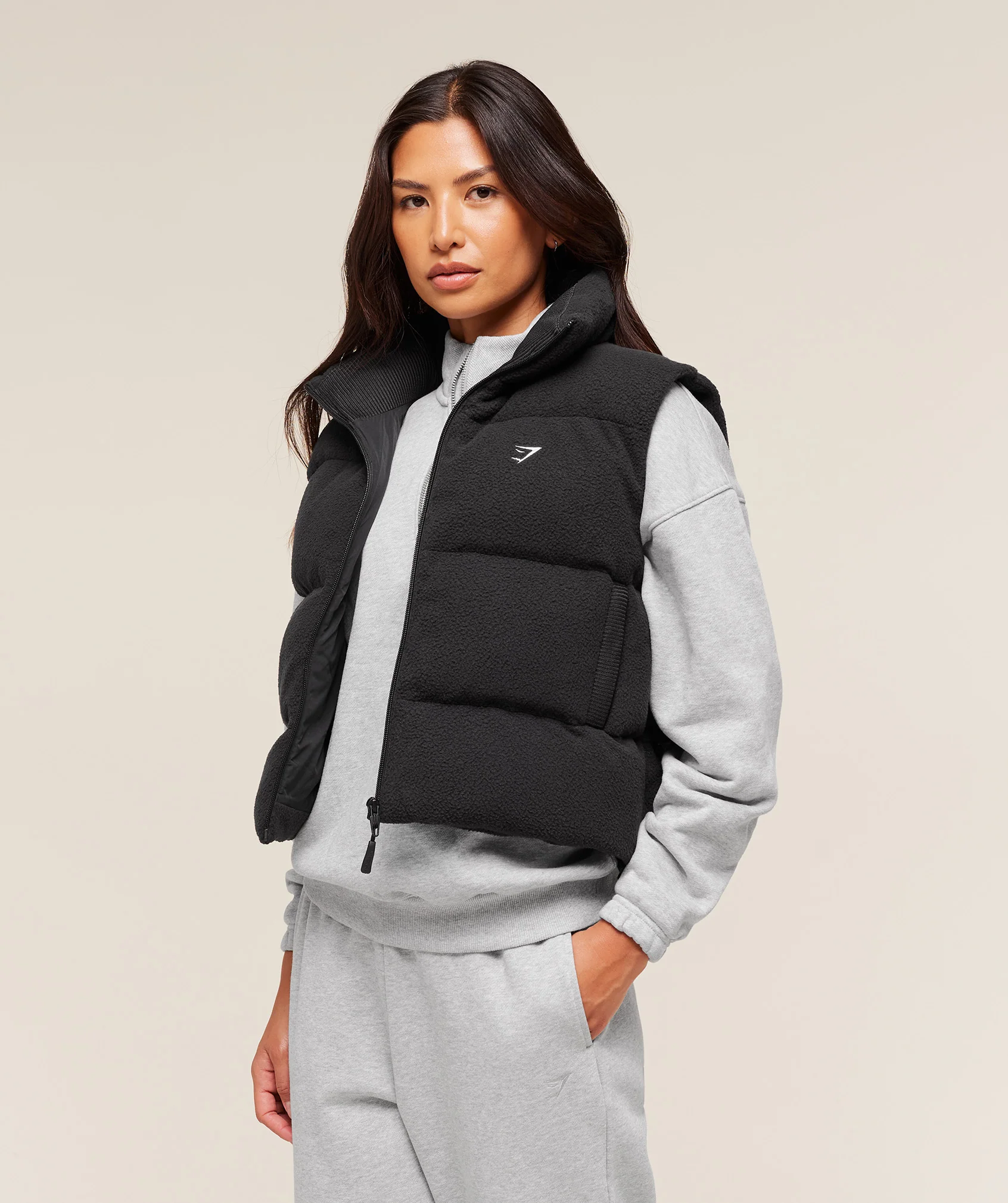 Gymshark Borg Puffer Vest - Black - Image 3