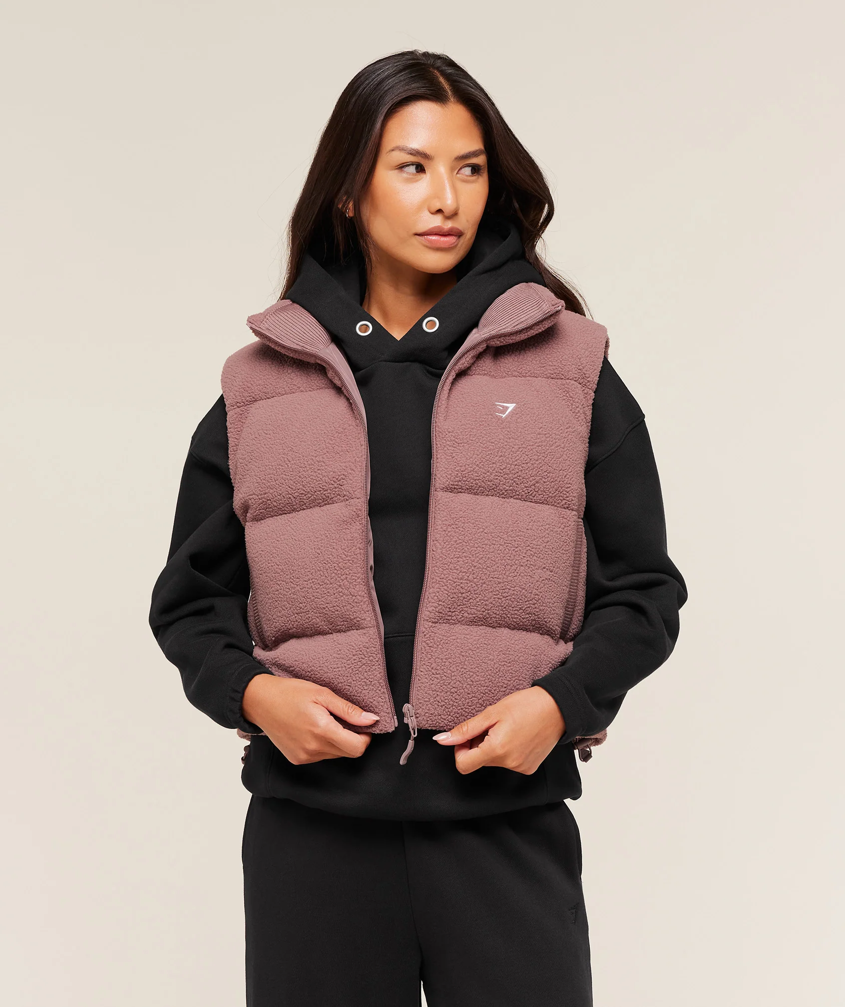 Gymshark Borg Puffer Vest - Chestnut Pink
