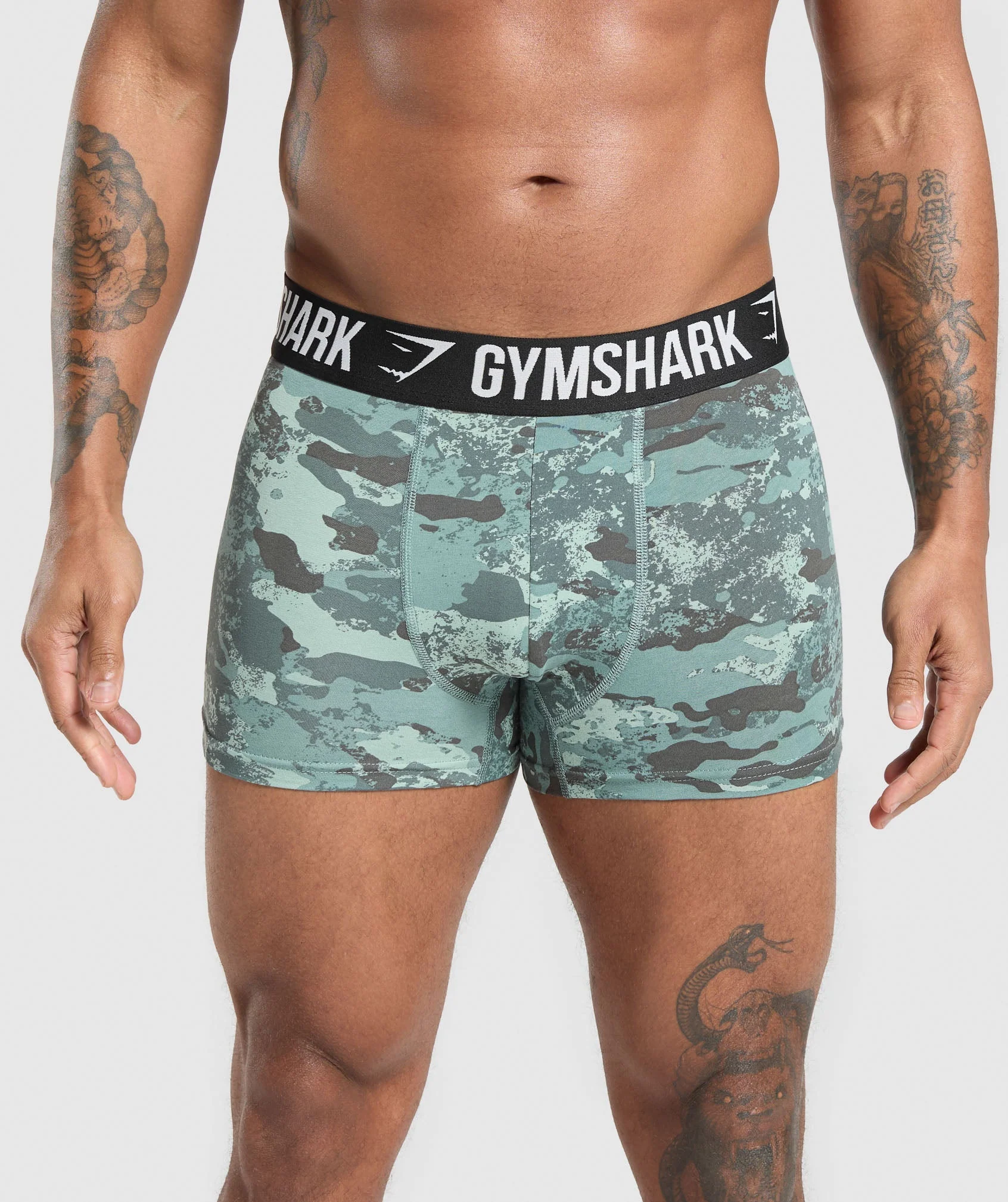 Gymshark Boxer Brief 3PK - Blue Surf/Denim Grey/Black - Image 2