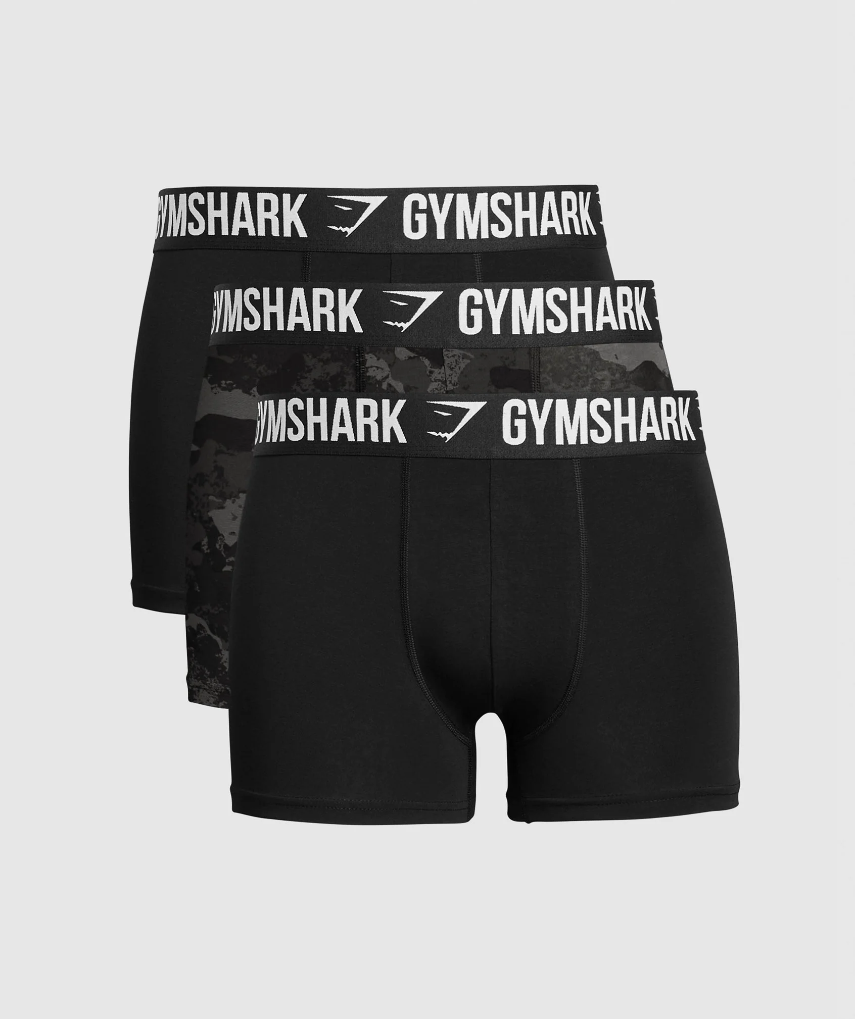 Gymshark Boxer Brief 3PK - Black/Graphite Grey