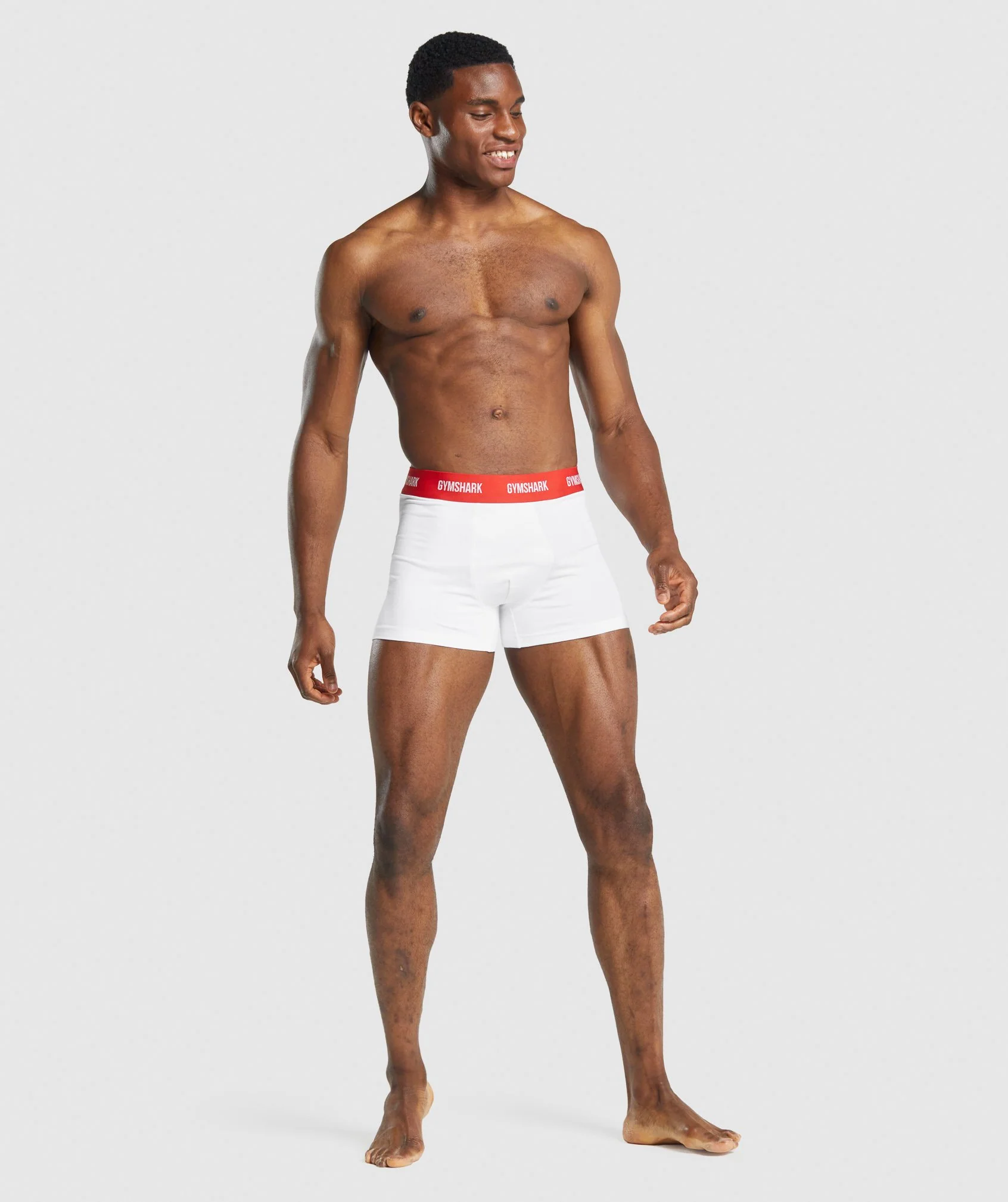 Gymshark Boxers 2pk - White/Red - Image 4