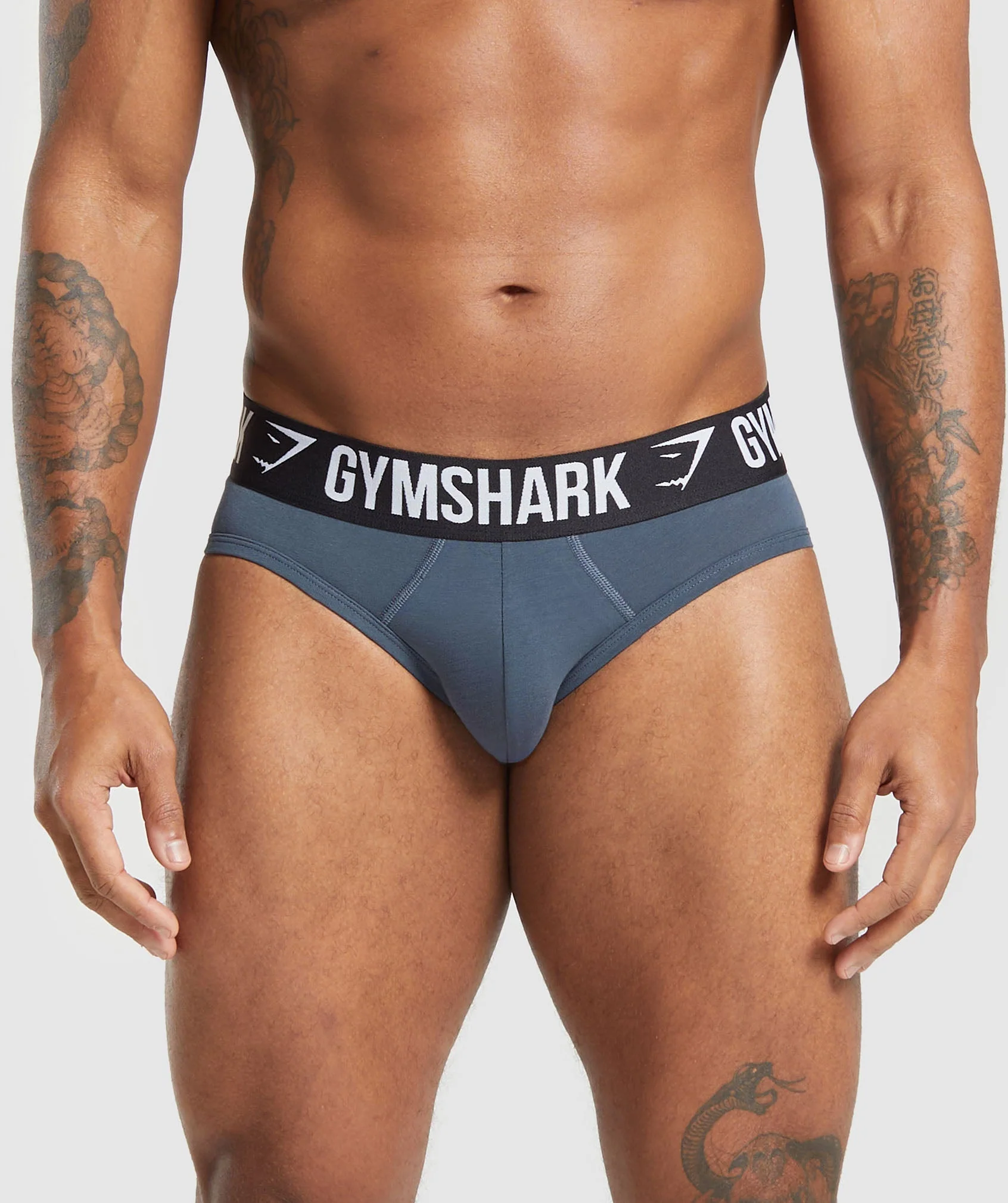 Gymshark Brief 3PK - Denim Grey/Titanium Blue/Black - Image 3