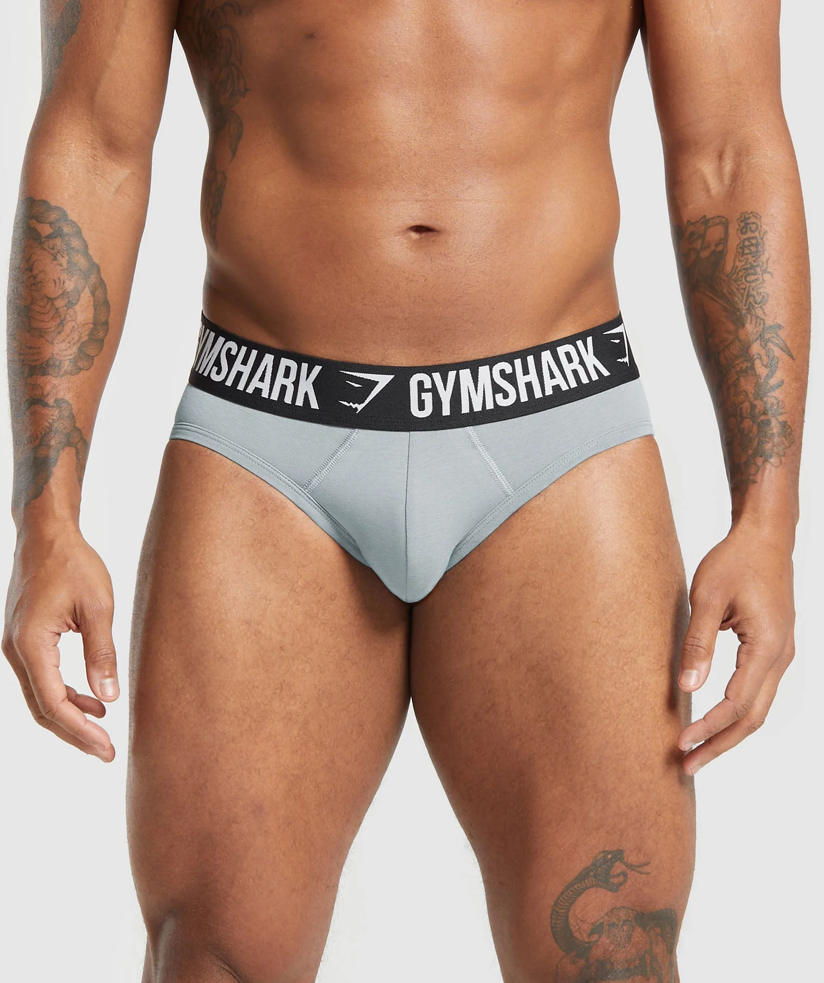 Gymshark Brief 3PK - Denim Grey/Titanium Blue/Black - Image 4