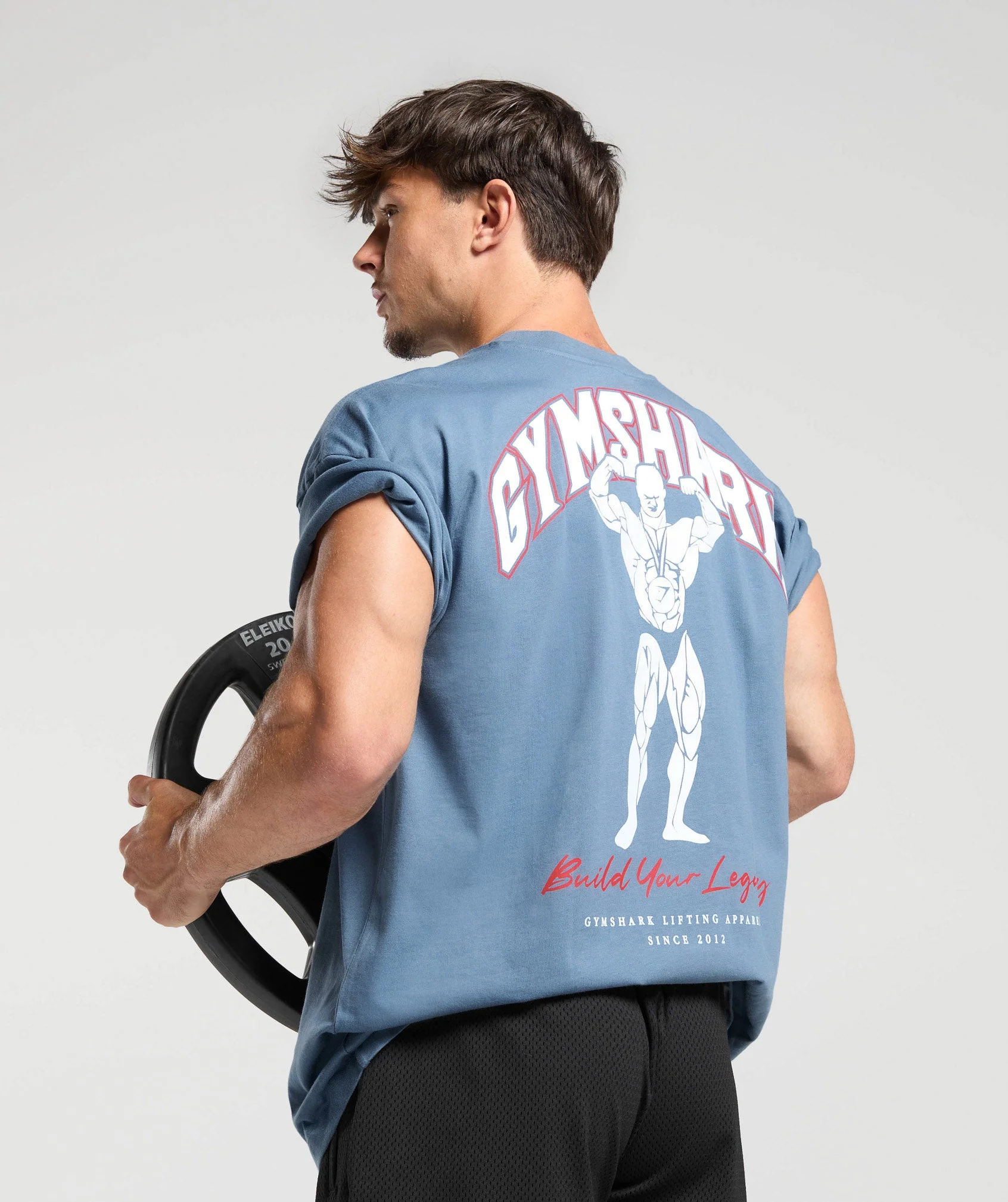 Gymshark Build Your Legacy Graphic T-Shirt - Faded Blue - Image 7