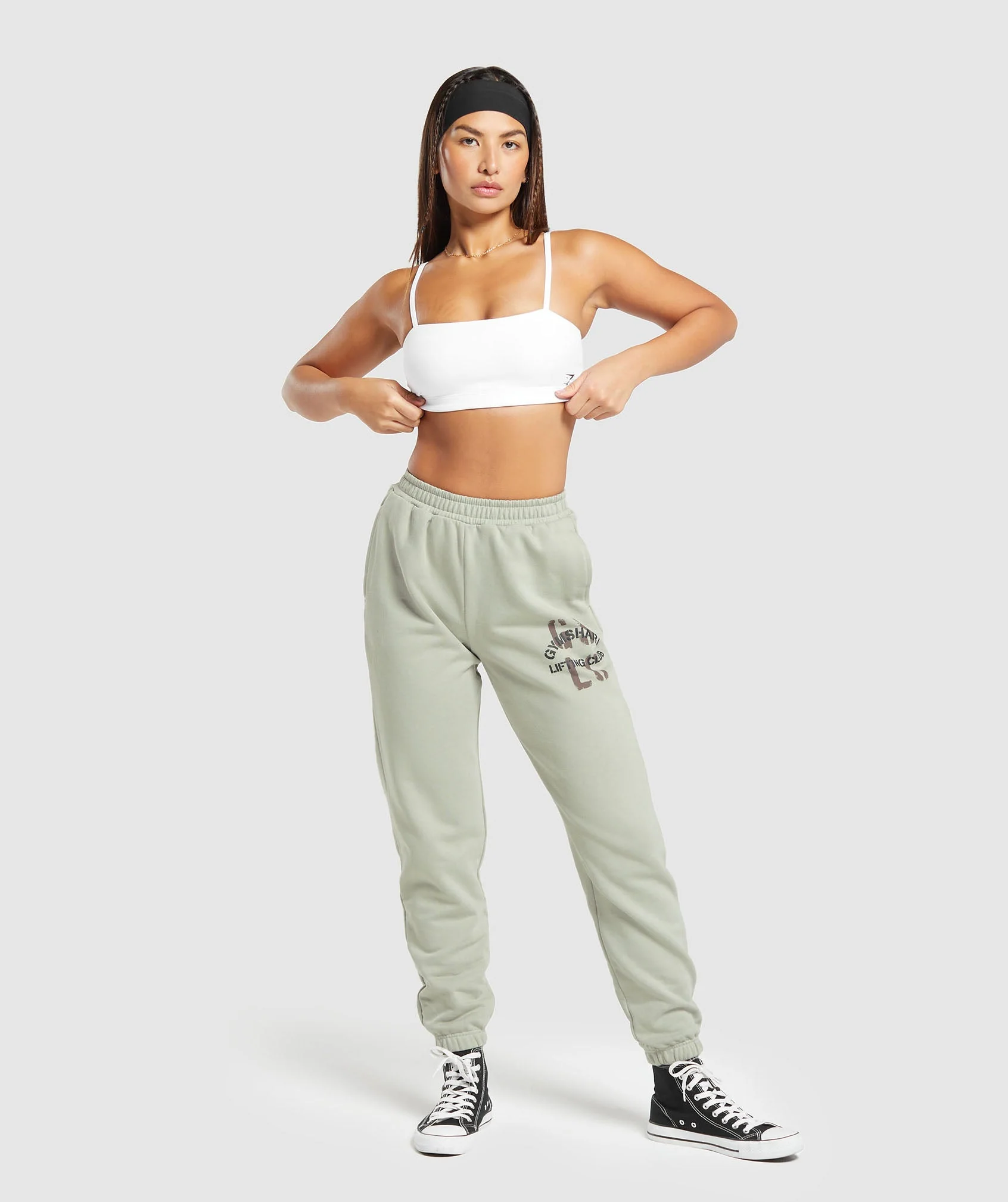 Gymshark Built Graphic Joggers - Stone Grey - Image 4