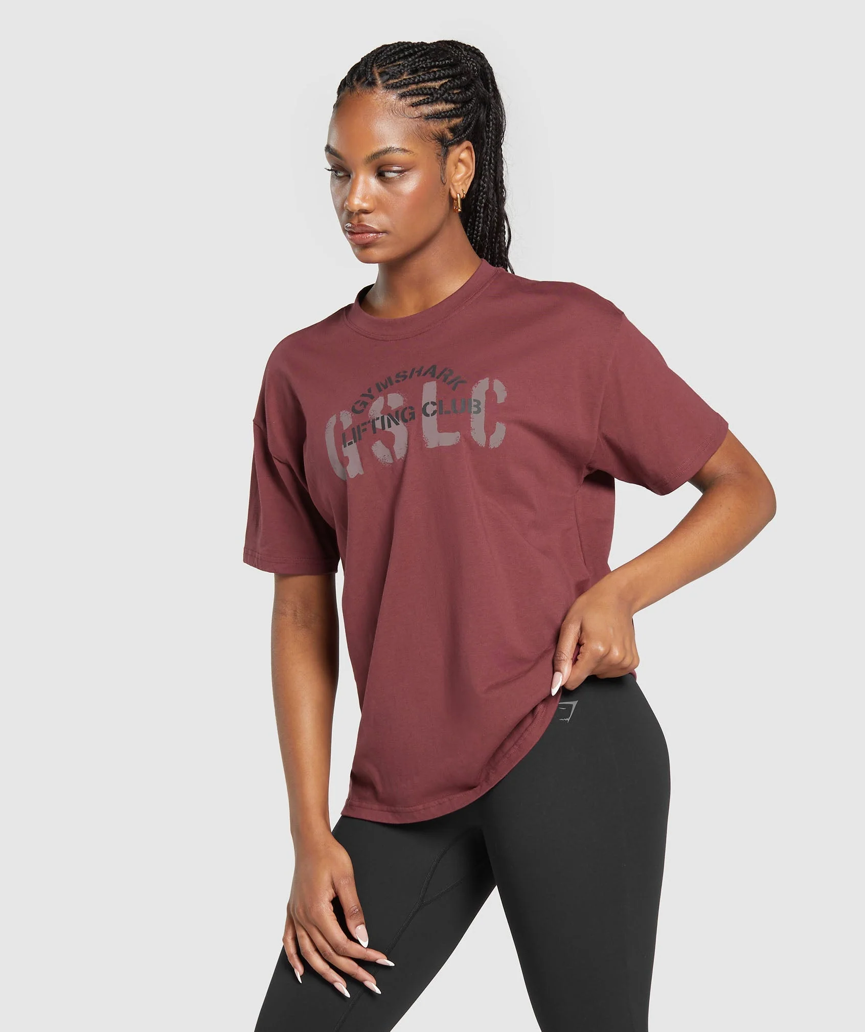 Gymshark Built Oversized T-Shirt - Washed Burgundy - Image 5