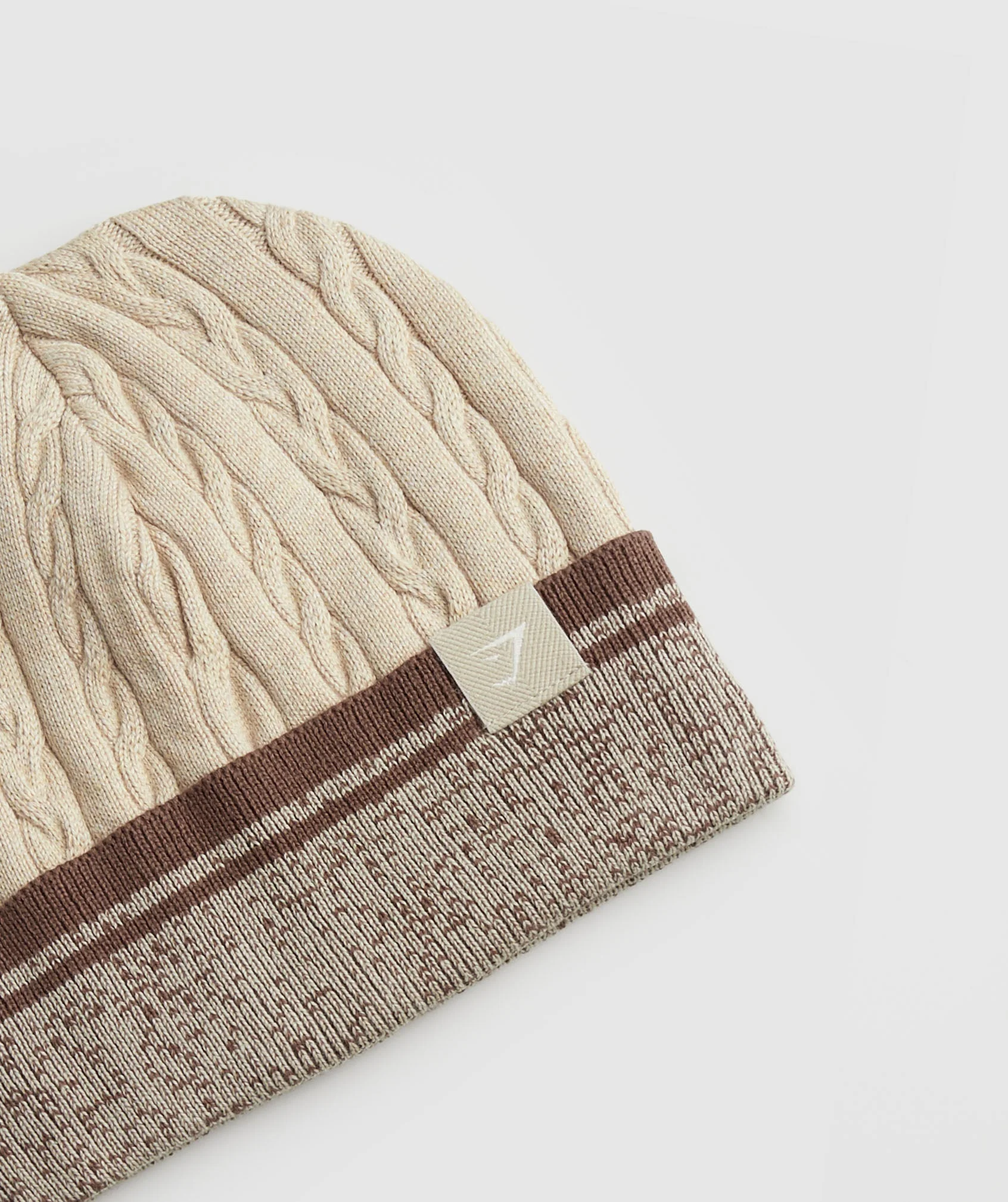 Gymshark Cable Beanie - Stone Brown - Image 2
