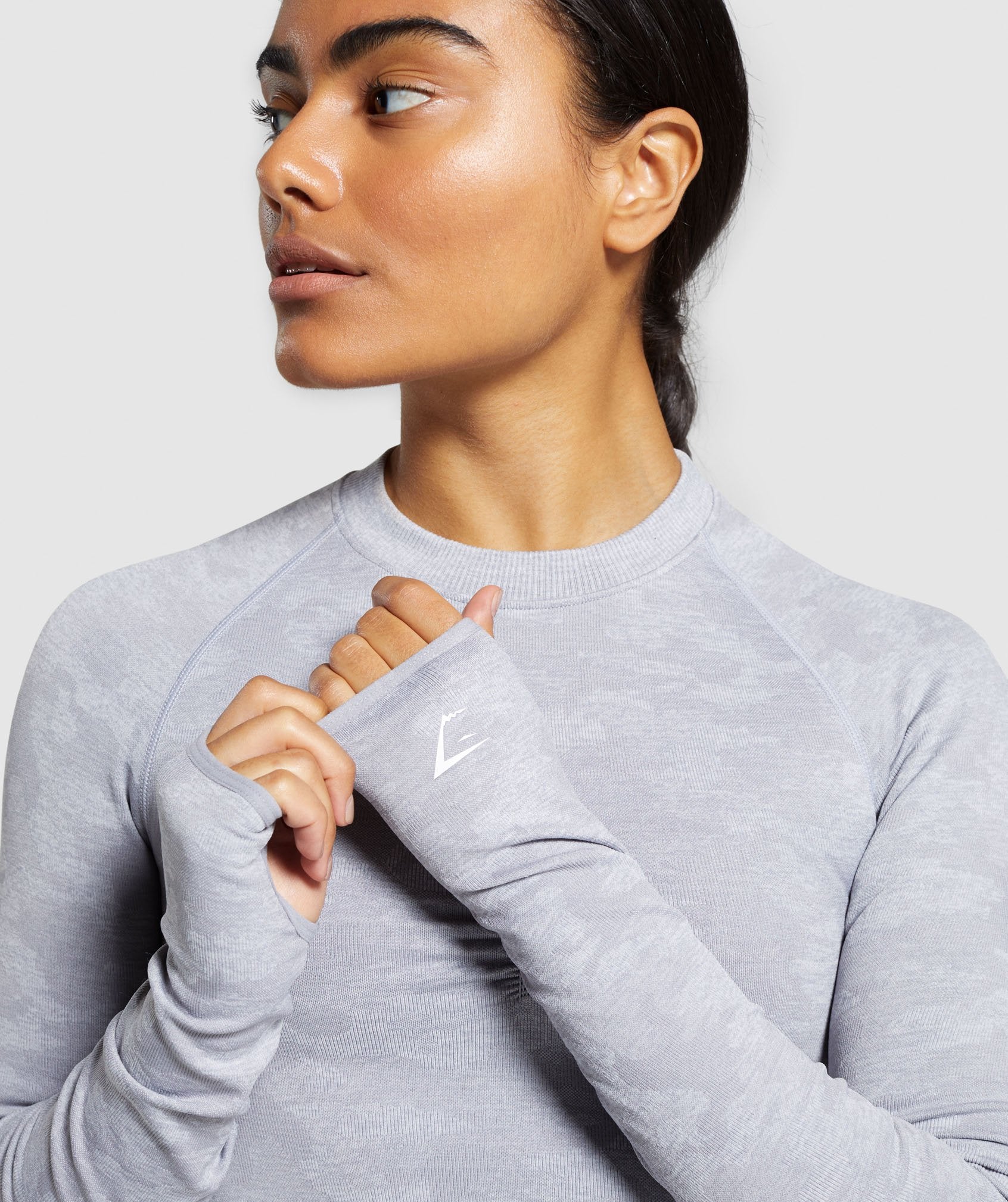 Gymshark Camo Seamless Long Sleeve Crop Top - Lilac - Image 6