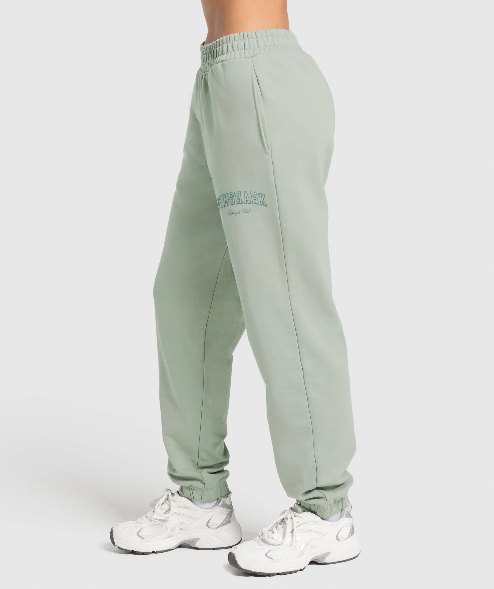 Gymshark Campus Classics Graphic Joggers - Stone Grey - Image 3
