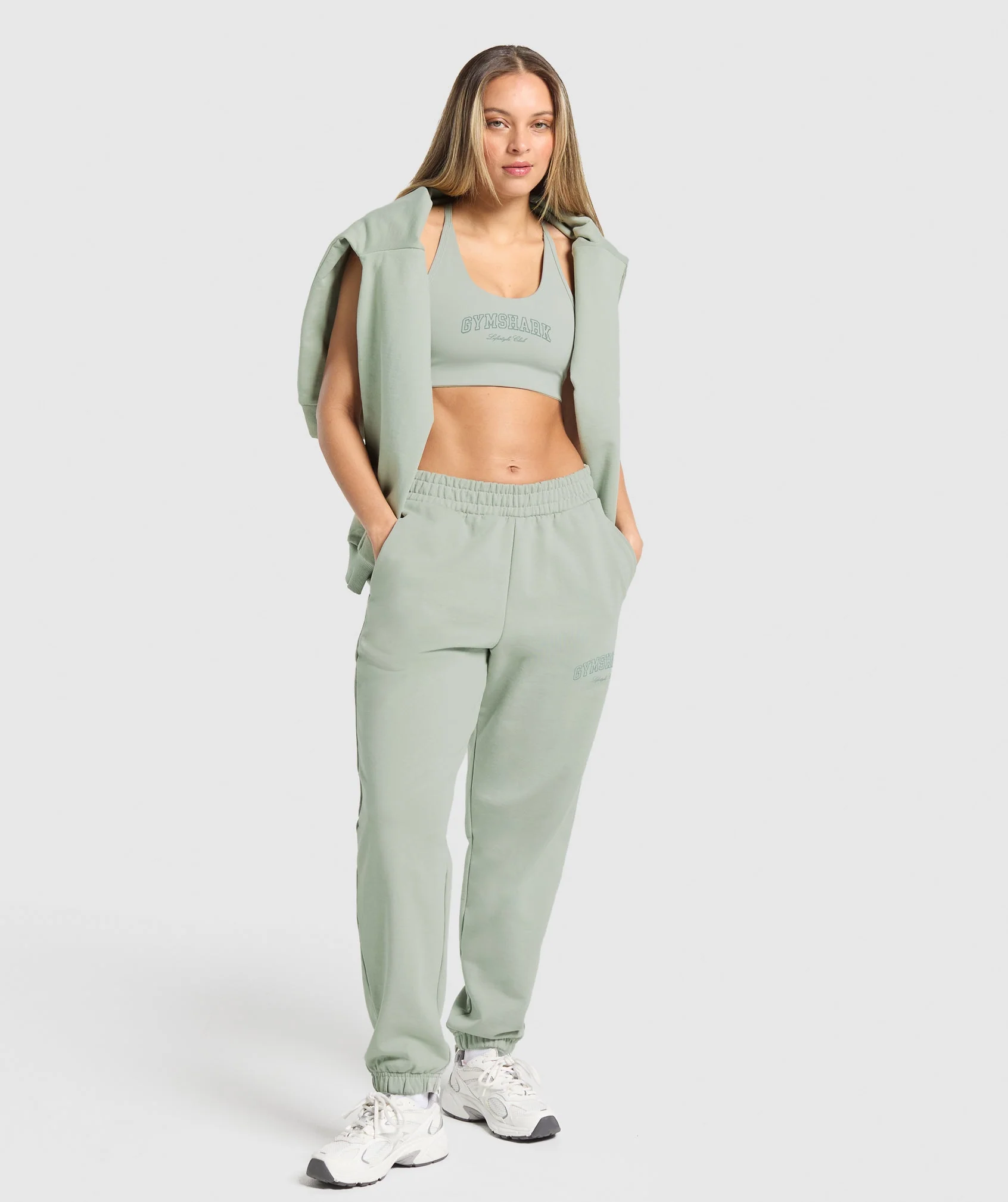 Gymshark Campus Classics Graphic Joggers - Stone Grey - Image 4
