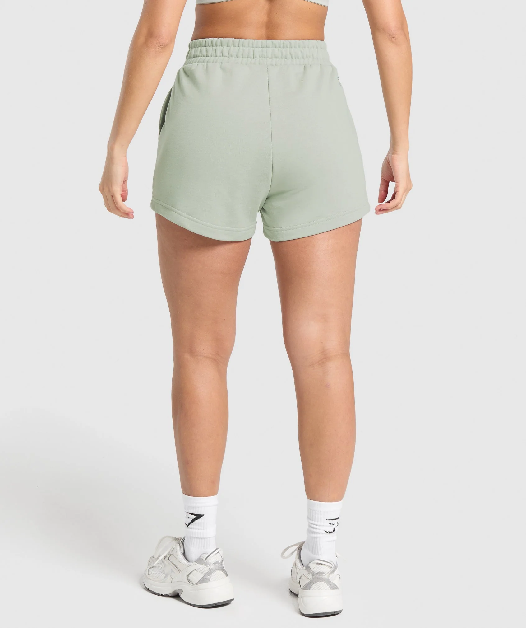 Gymshark Campus Classics Graphic Sweat Shortss - Stone Grey - Image 2
