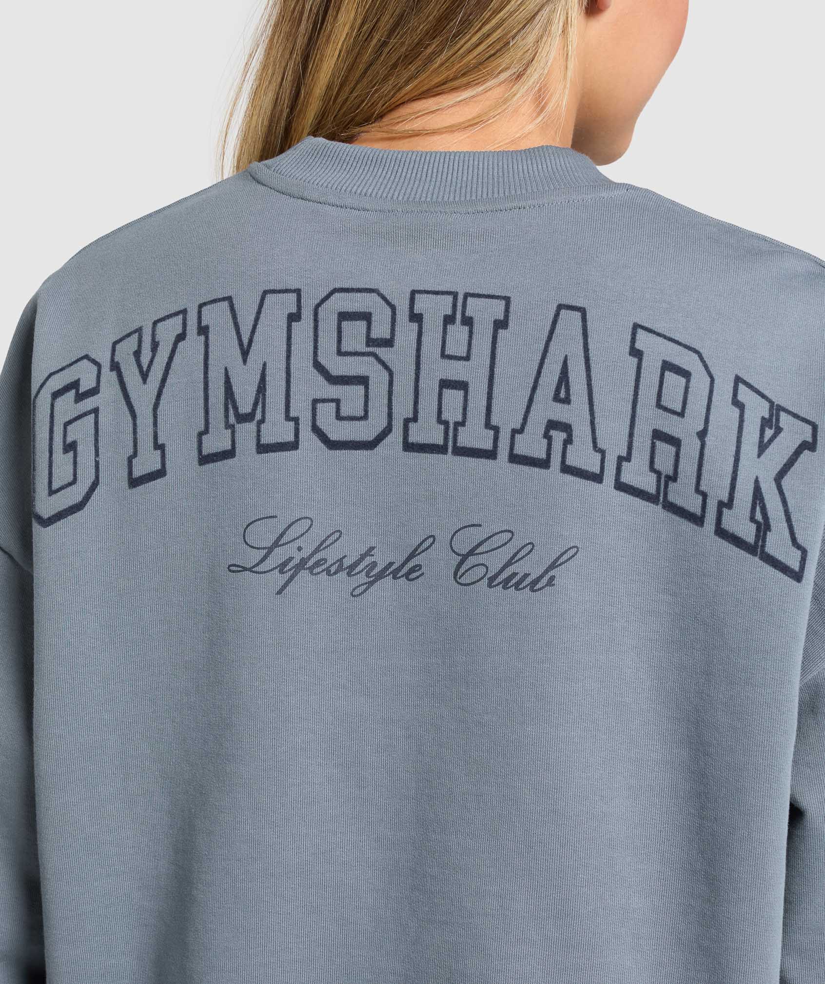 Gymshark Campus Classics Graphic Sweatshirt - Iron Blue - Image 6