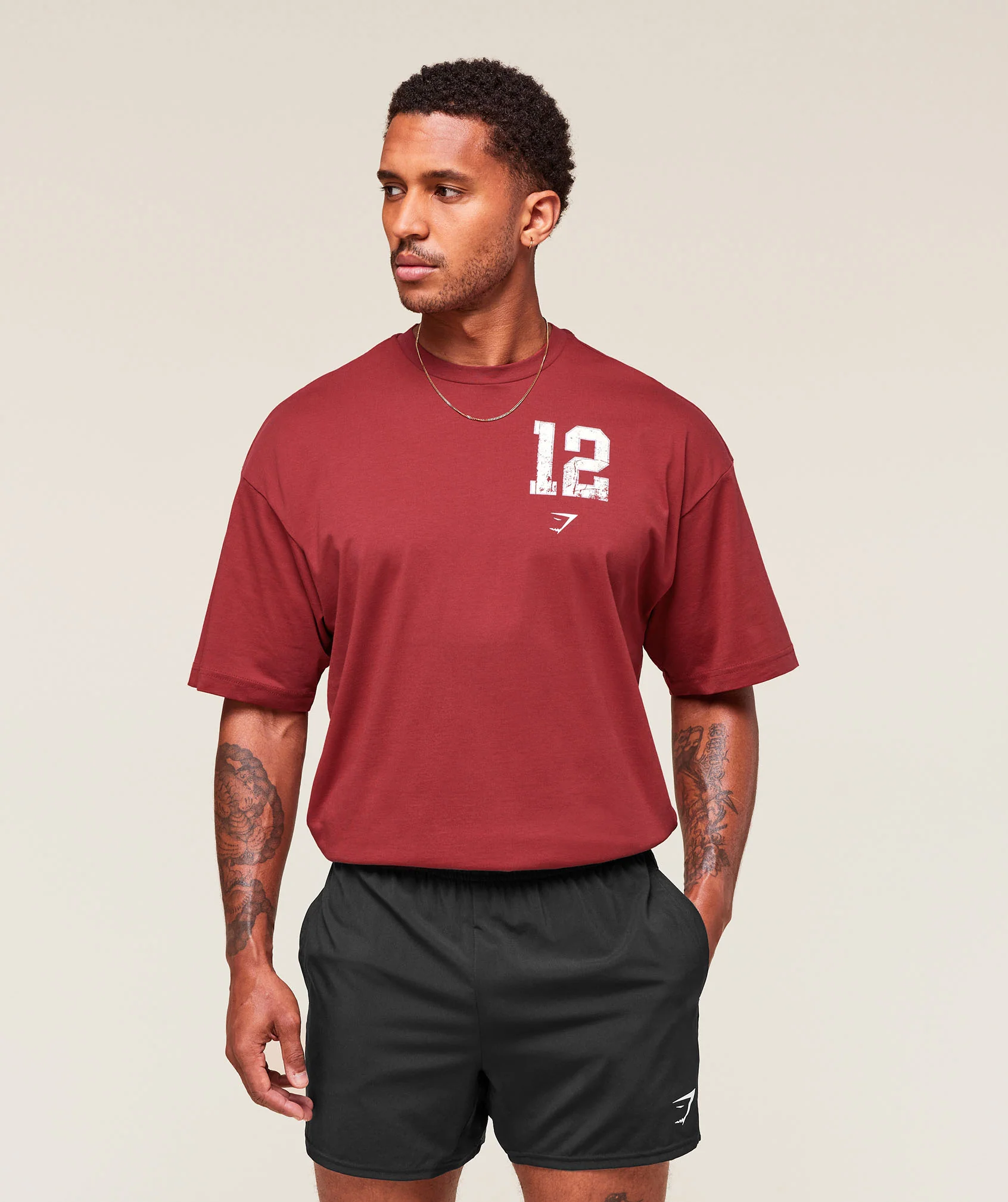 Gymshark Campus T-Shirt - Athletic Burgundy - Image 2