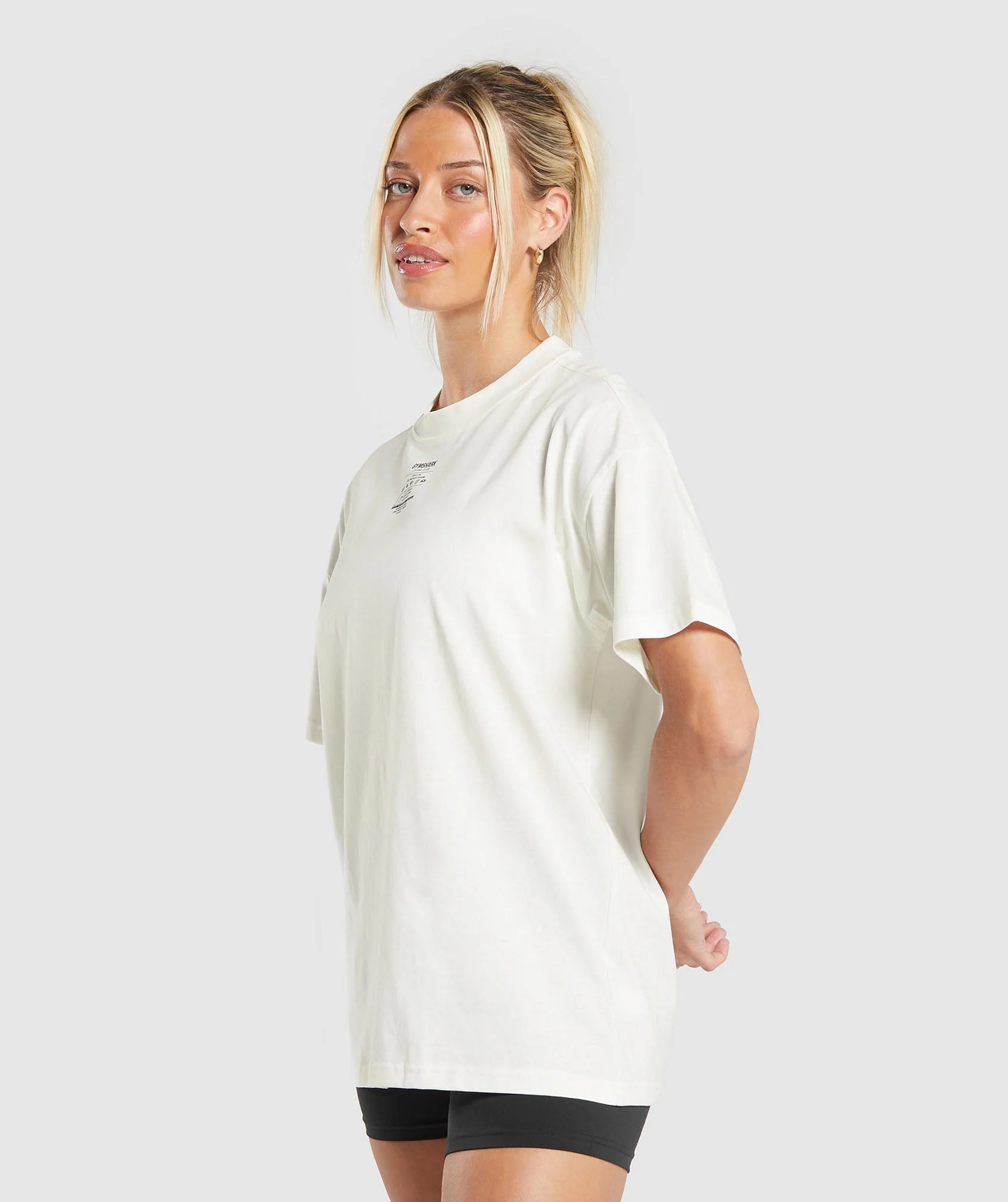 Gymshark Care Label Graphic Oversized T-Shirt - Soft White - Image 3