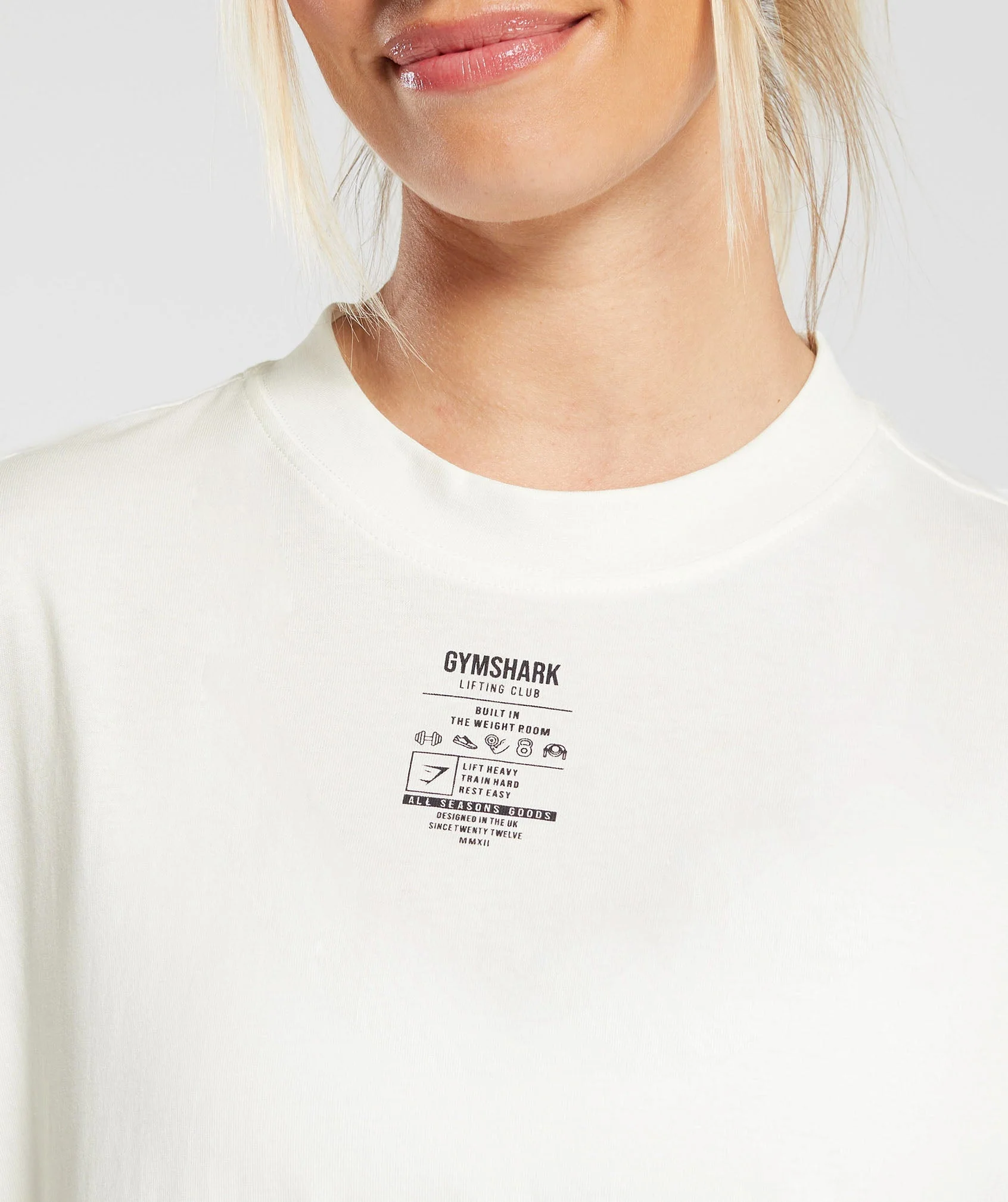 Gymshark Care Label Graphic Oversized T-Shirt - Soft White - Image 6