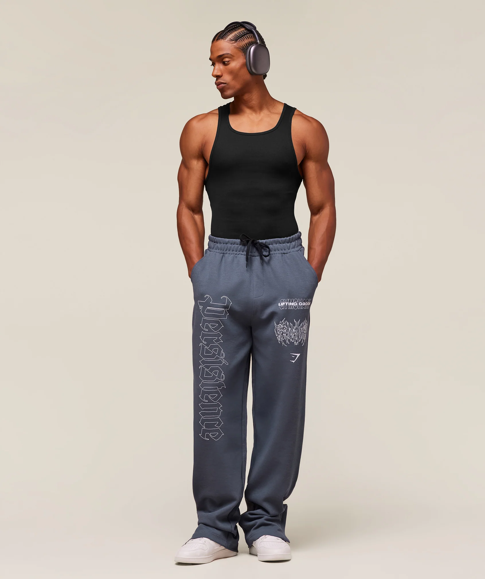 Gymshark Carlos Belcast x Rest Day Track Pant - Titanium Blue - Image 4