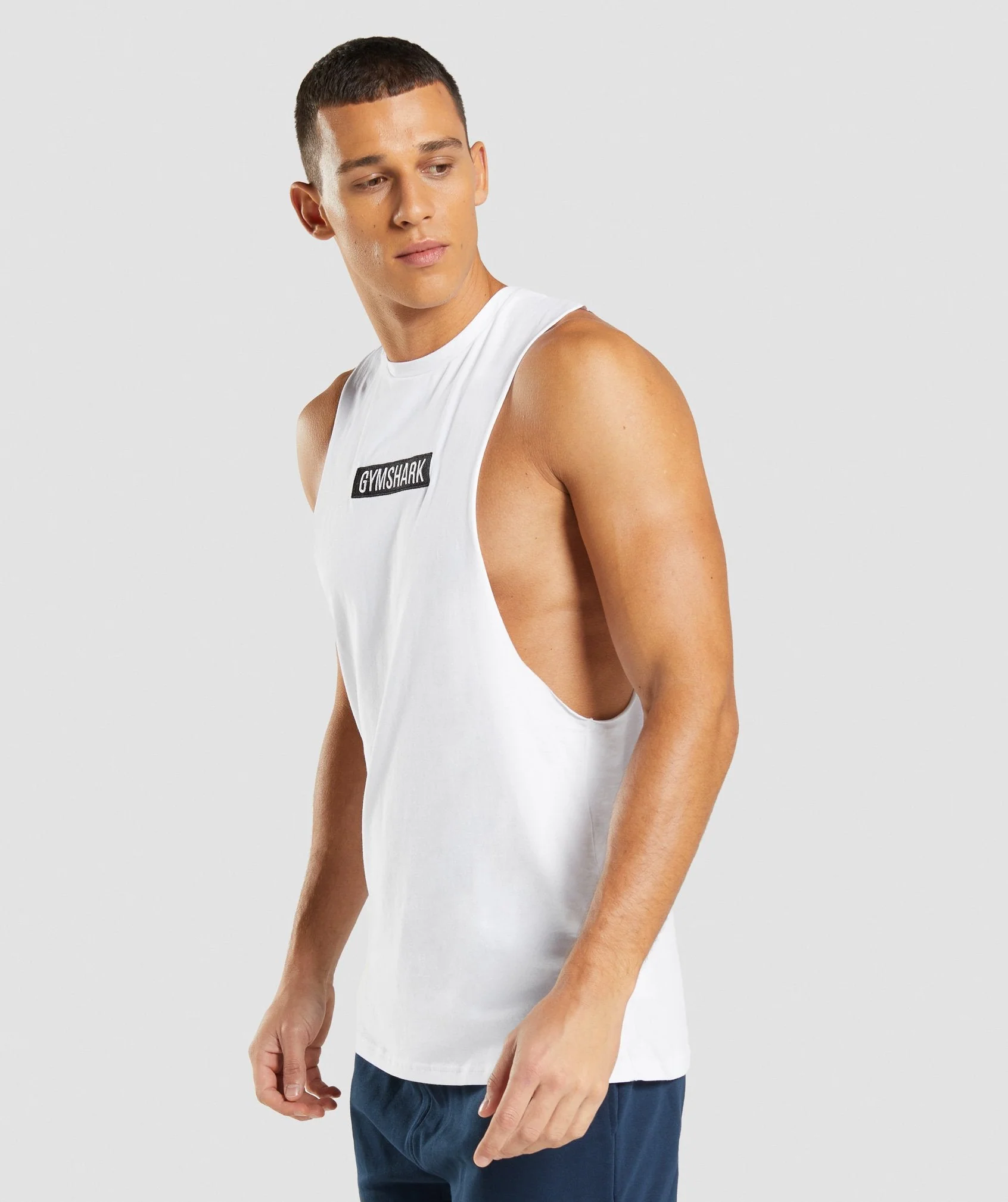 Gymshark Central Drop Arm Tank - White - Image 3