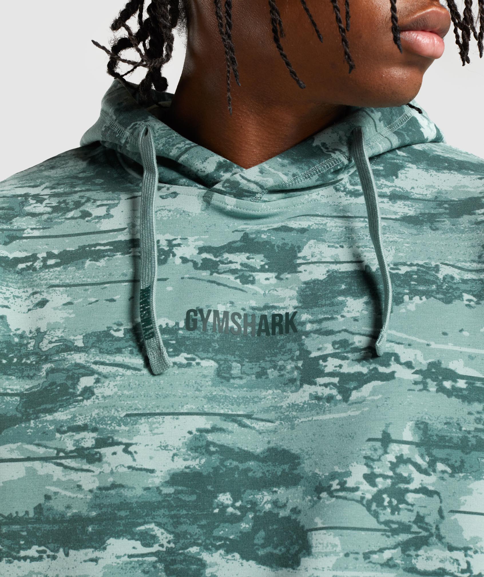 Gymshark Chalk Hoodie - Light Green Print - Image 5
