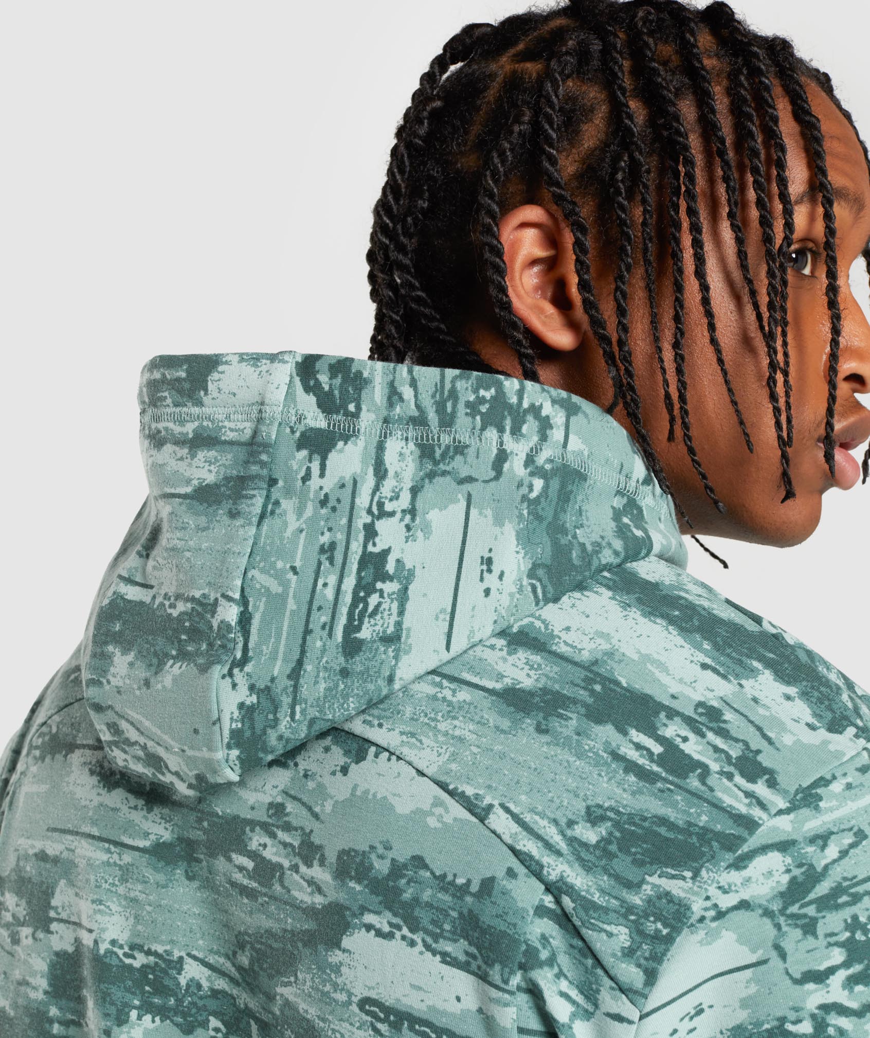 Gymshark Chalk Hoodie - Light Green Print - Image 6