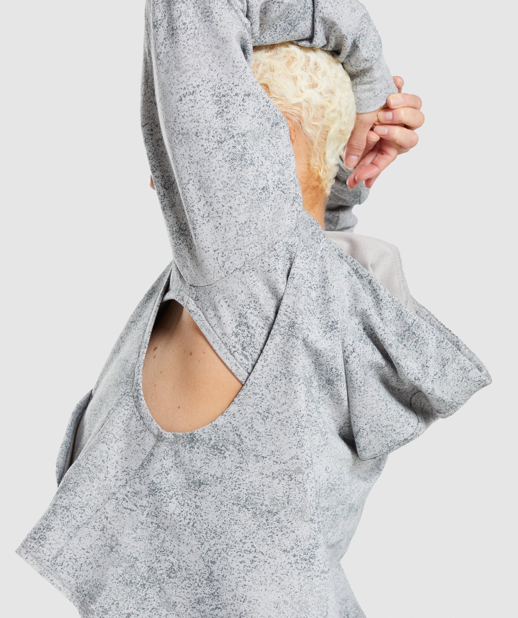 Gymshark Chalk Hoodie - Light Grey Print - Image 6