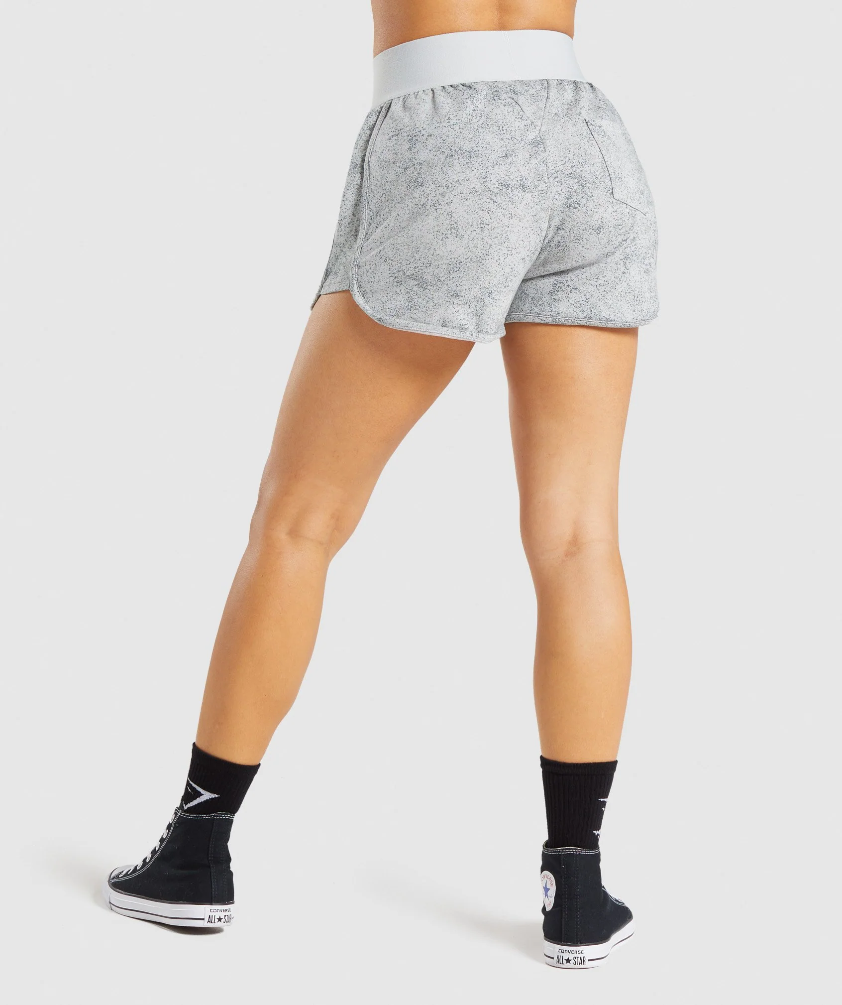 Gymshark Chalk Shorts - Light Grey Print - Image 2