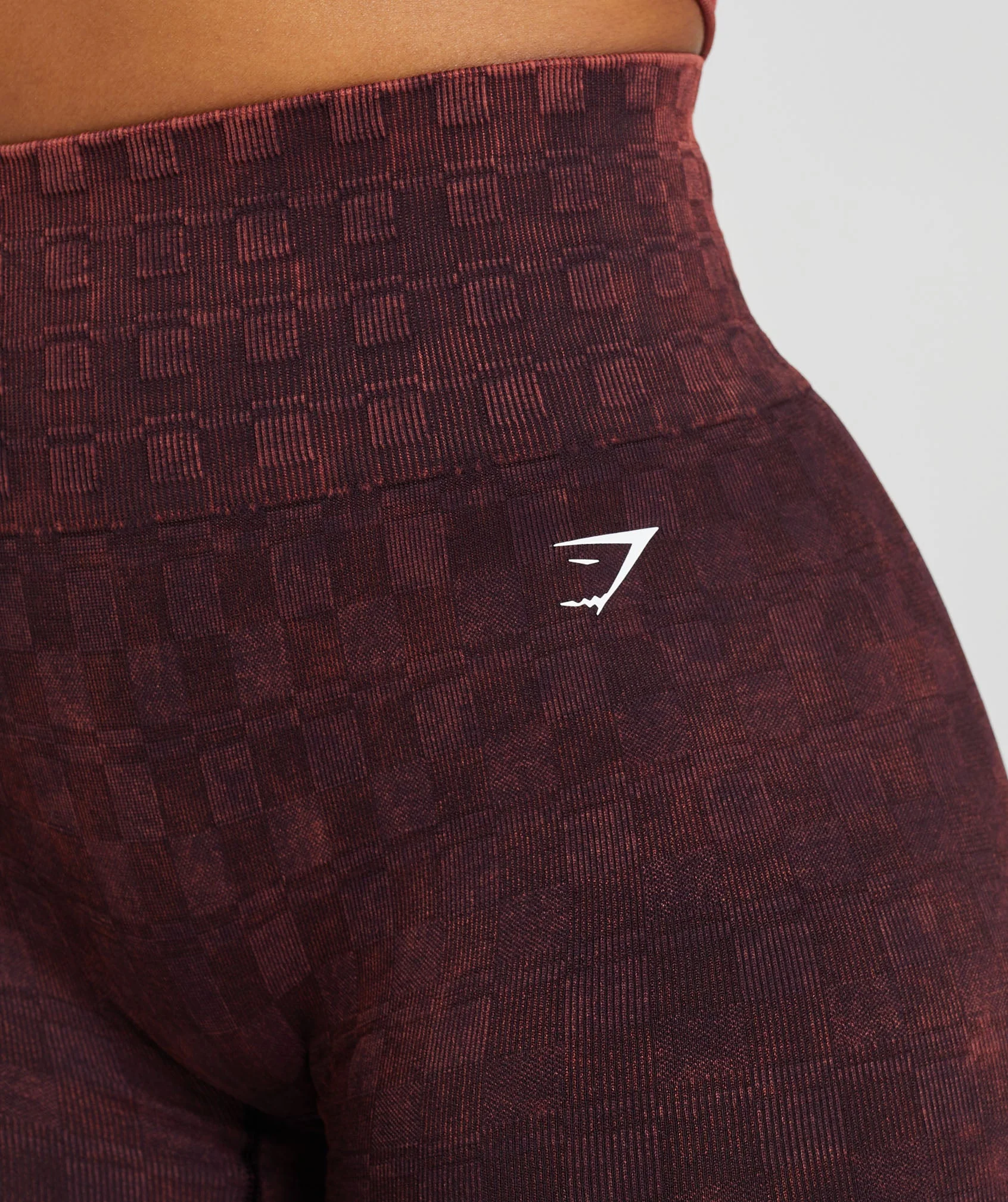 Gymshark Check Seamless Washed Shorts - Plum Brown - Image 6
