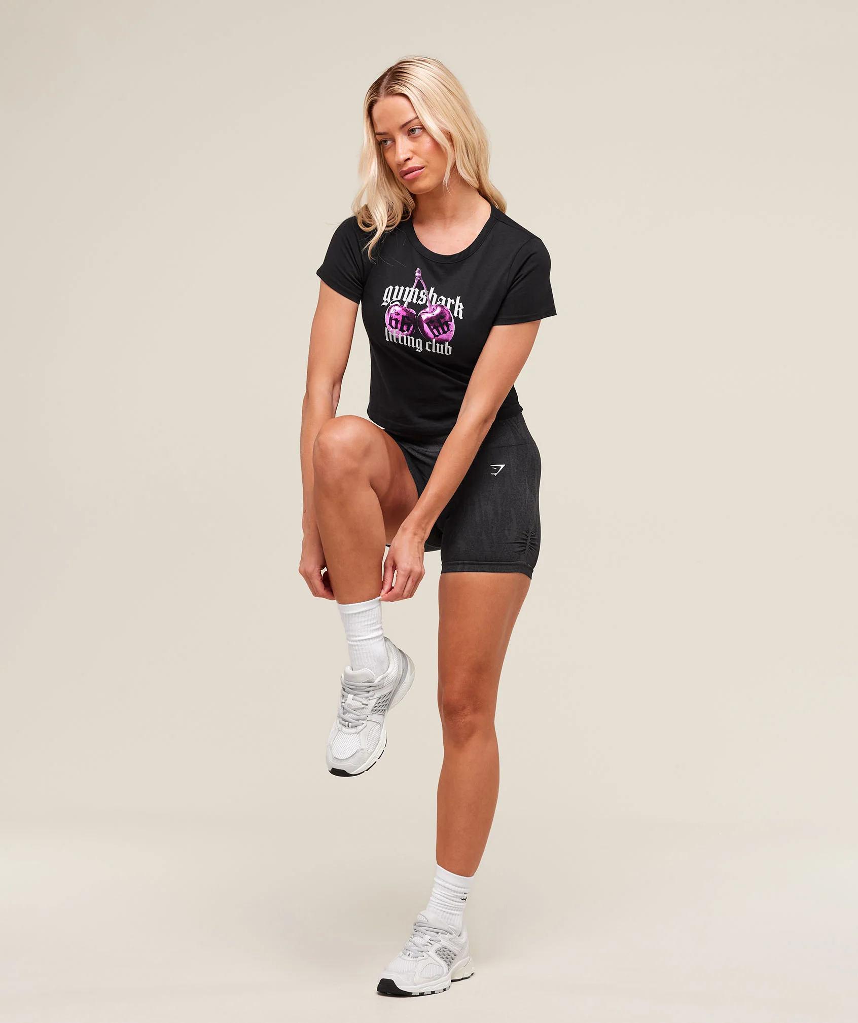 Gymshark Cherry Graphic Baby Tee - Black - Image 3