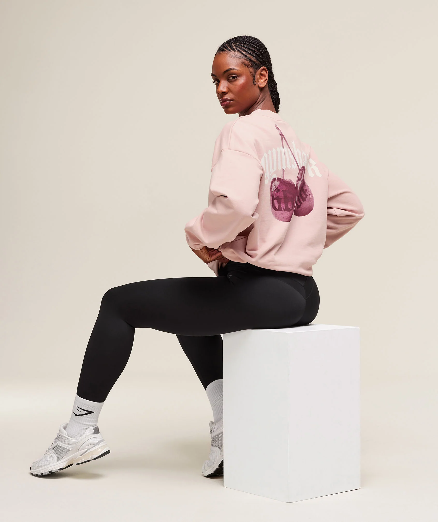 Gymshark Cherry Graphic Oversized Sweatshirt - Lift Pink - Image 3