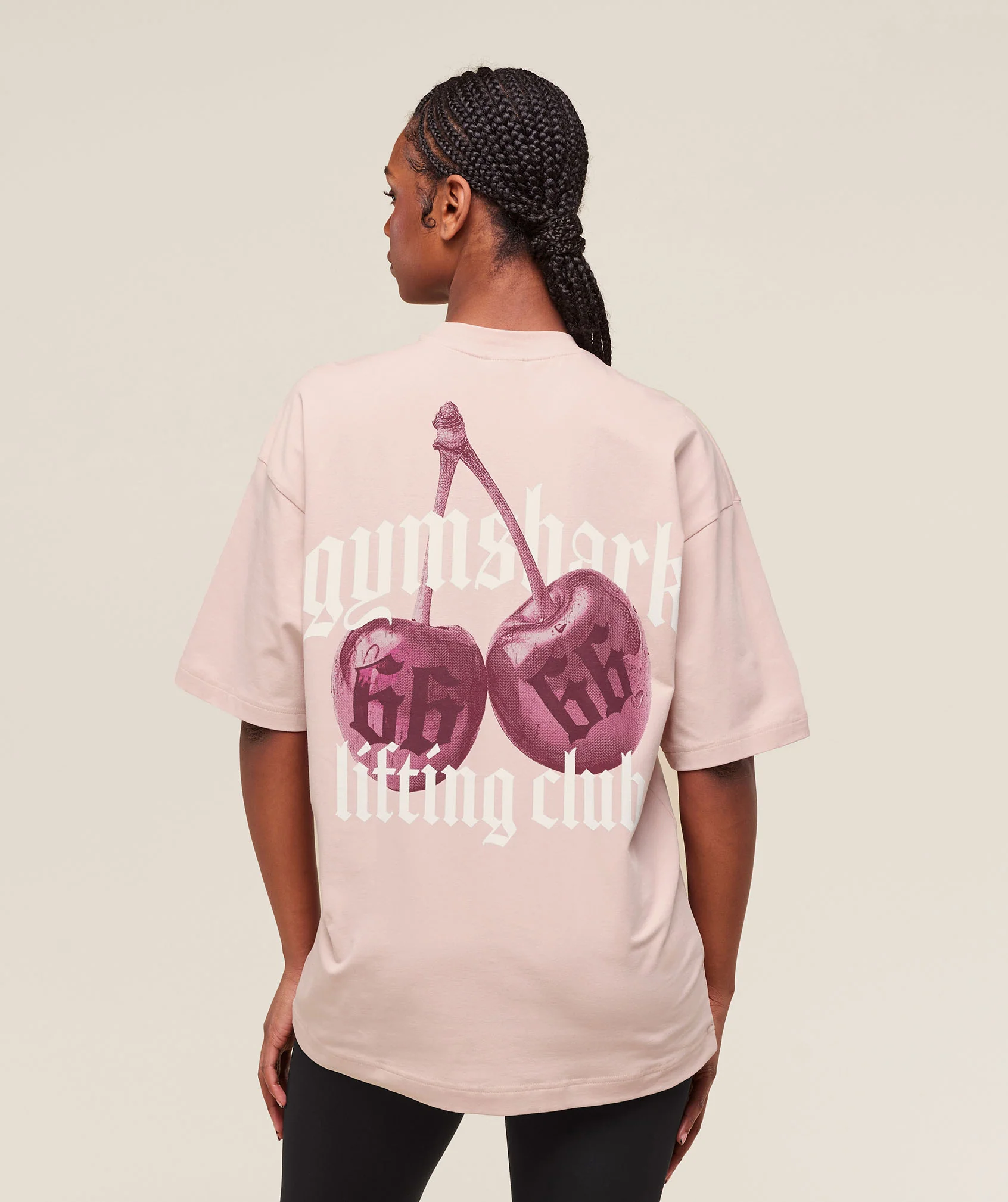 Gymshark Cherry Graphic Oversized T-Shirt - Lift Pink