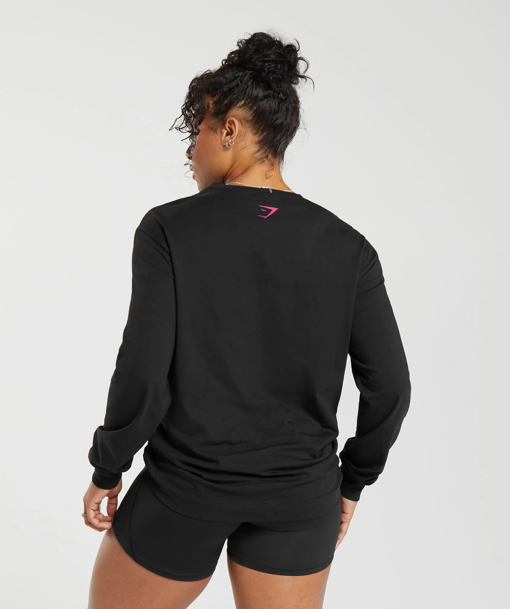Gymshark Cherub Graphic Long Sleeve Top - Black - Image 2