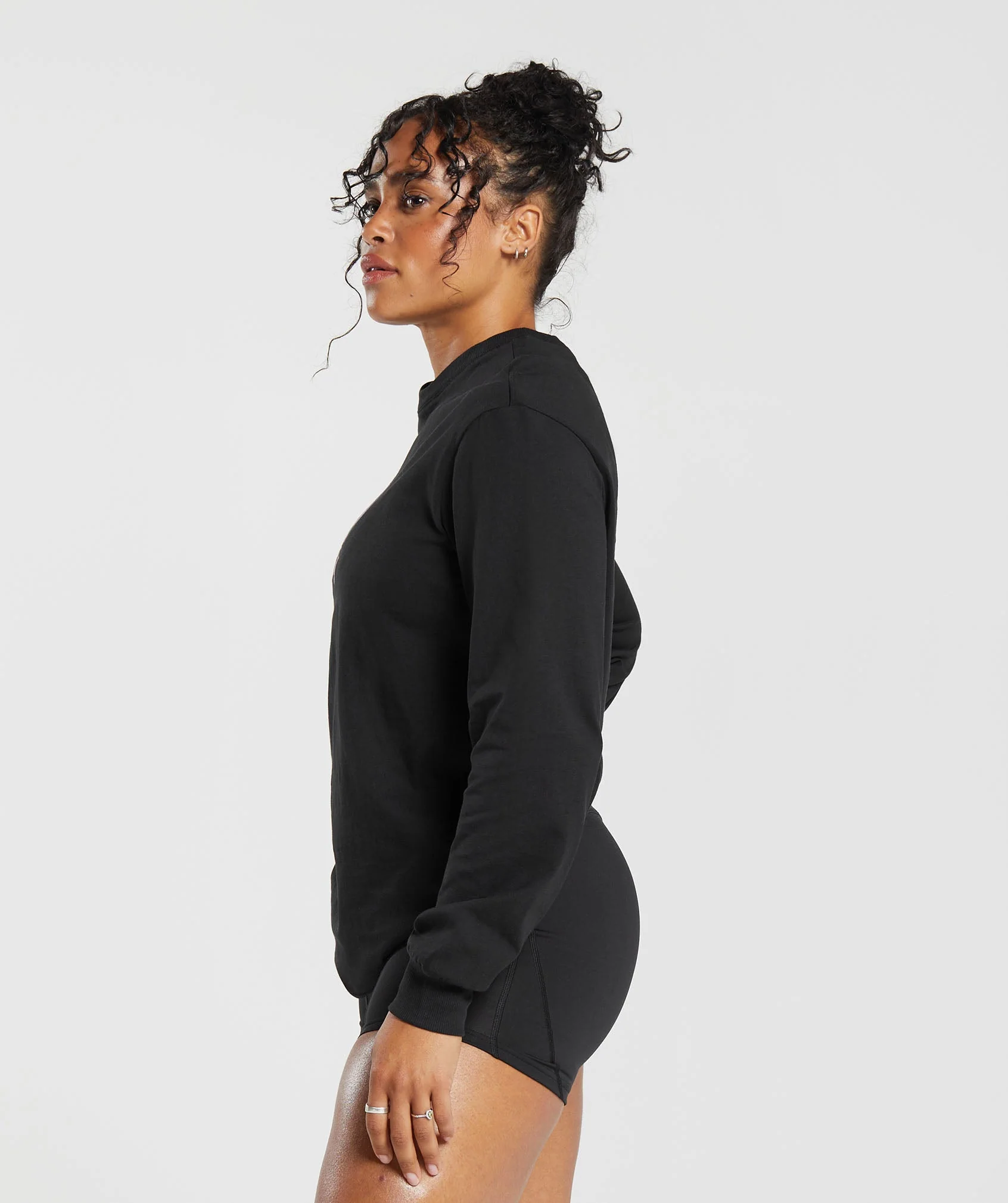 Gymshark Cherub Graphic Long Sleeve Top - Black - Image 3