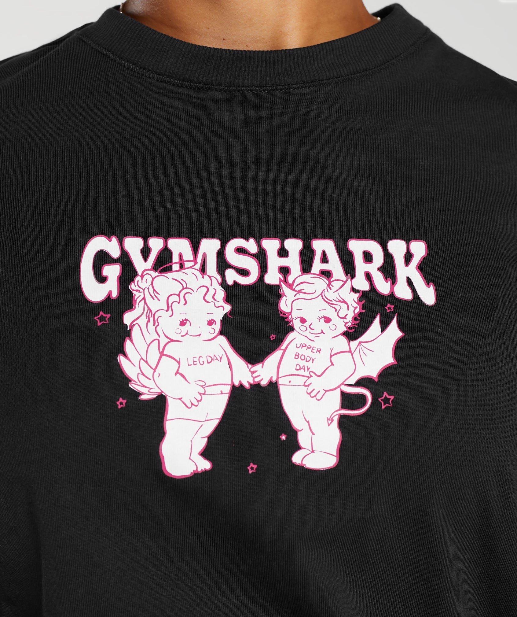 Gymshark Cherub Graphic Long Sleeve Top - Black - Image 5