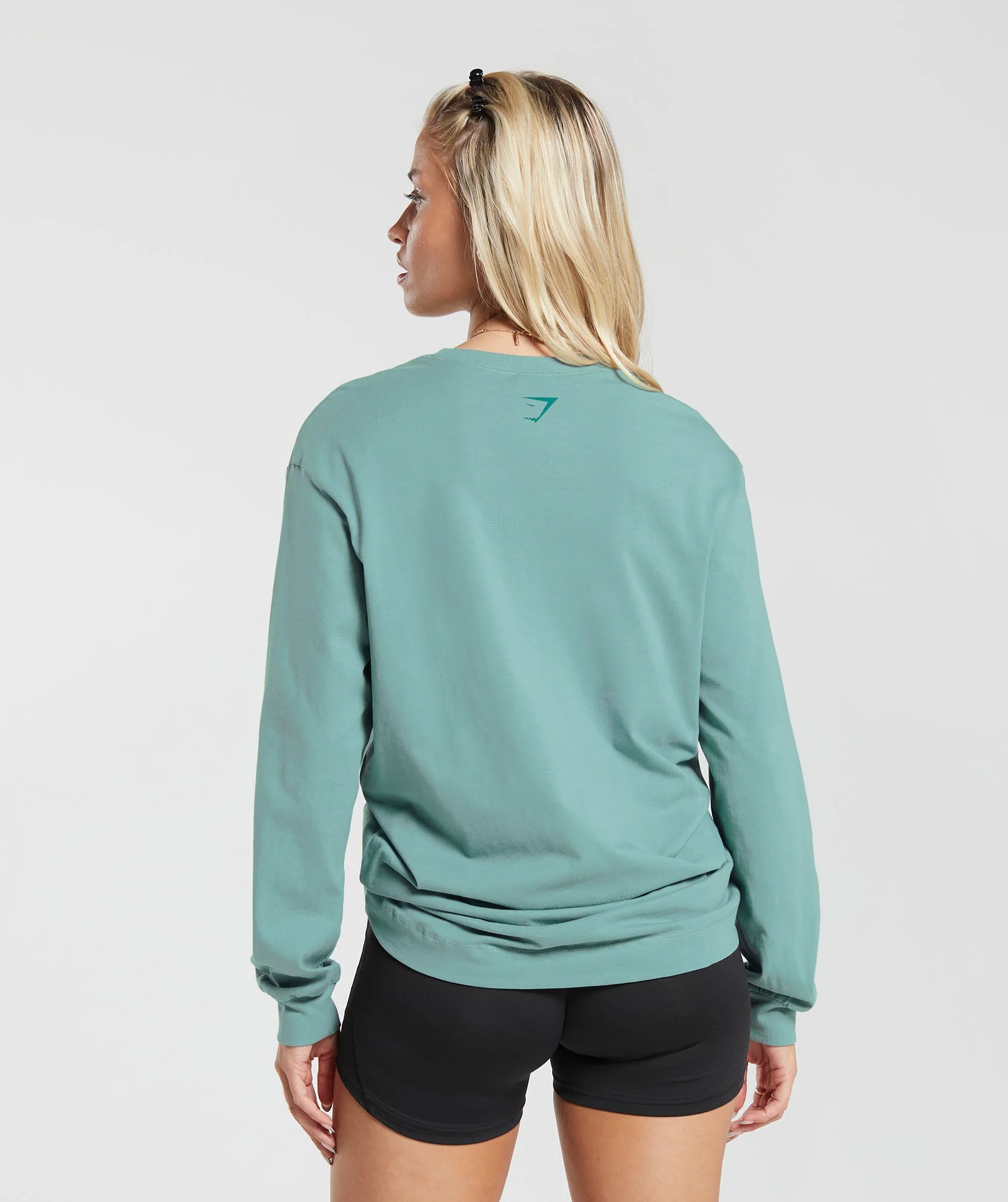 Gymshark Cherub Graphic Long Sleeve Top - Duck Egg Blue - Image 2