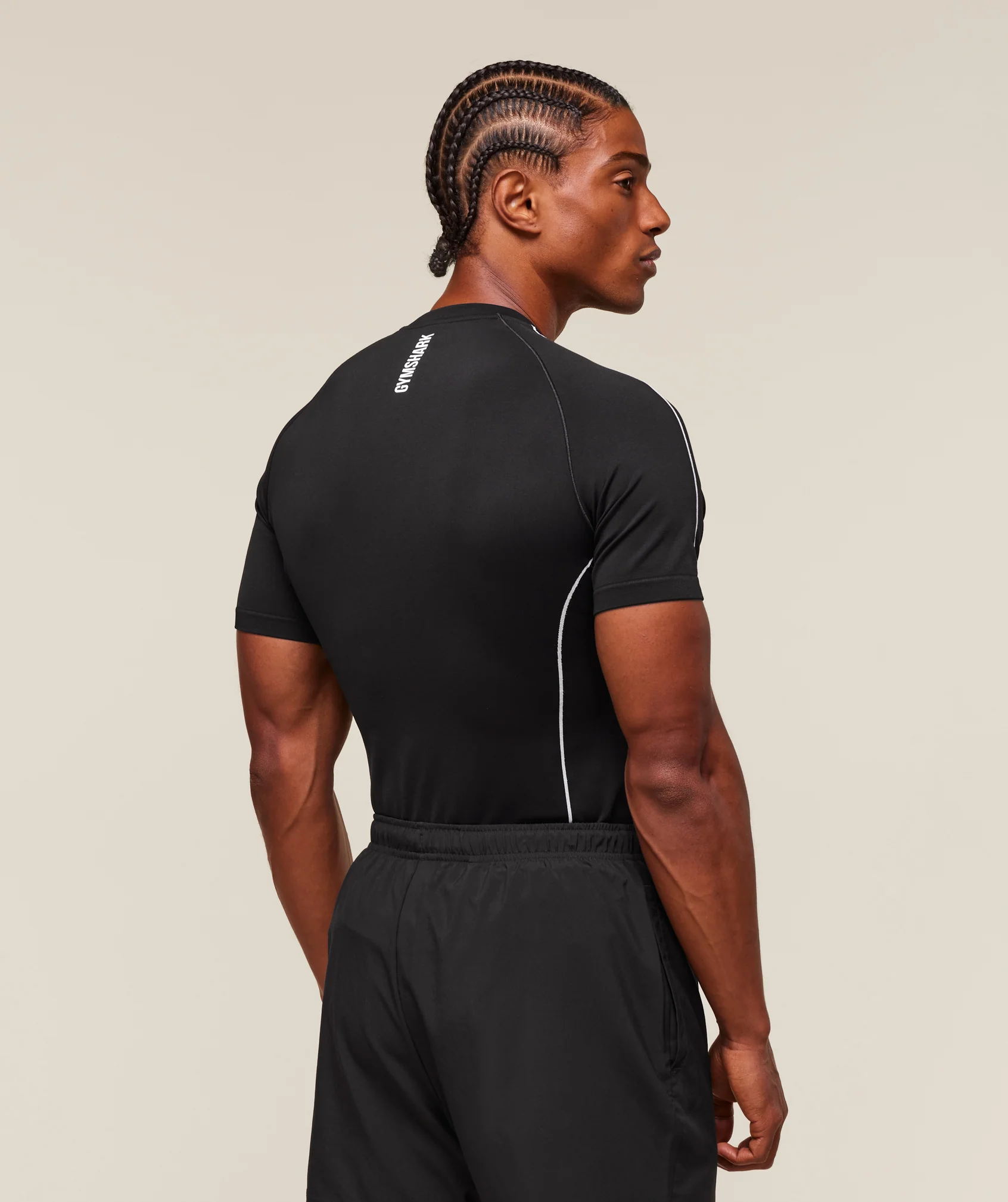 Gymshark Clean Contour Seamless T-Shirt - Black/White - Image 2