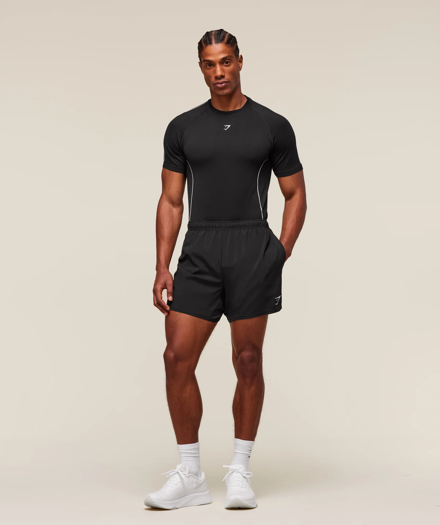 Gymshark Clean Contour Seamless T-Shirt - Black/White - Image 6