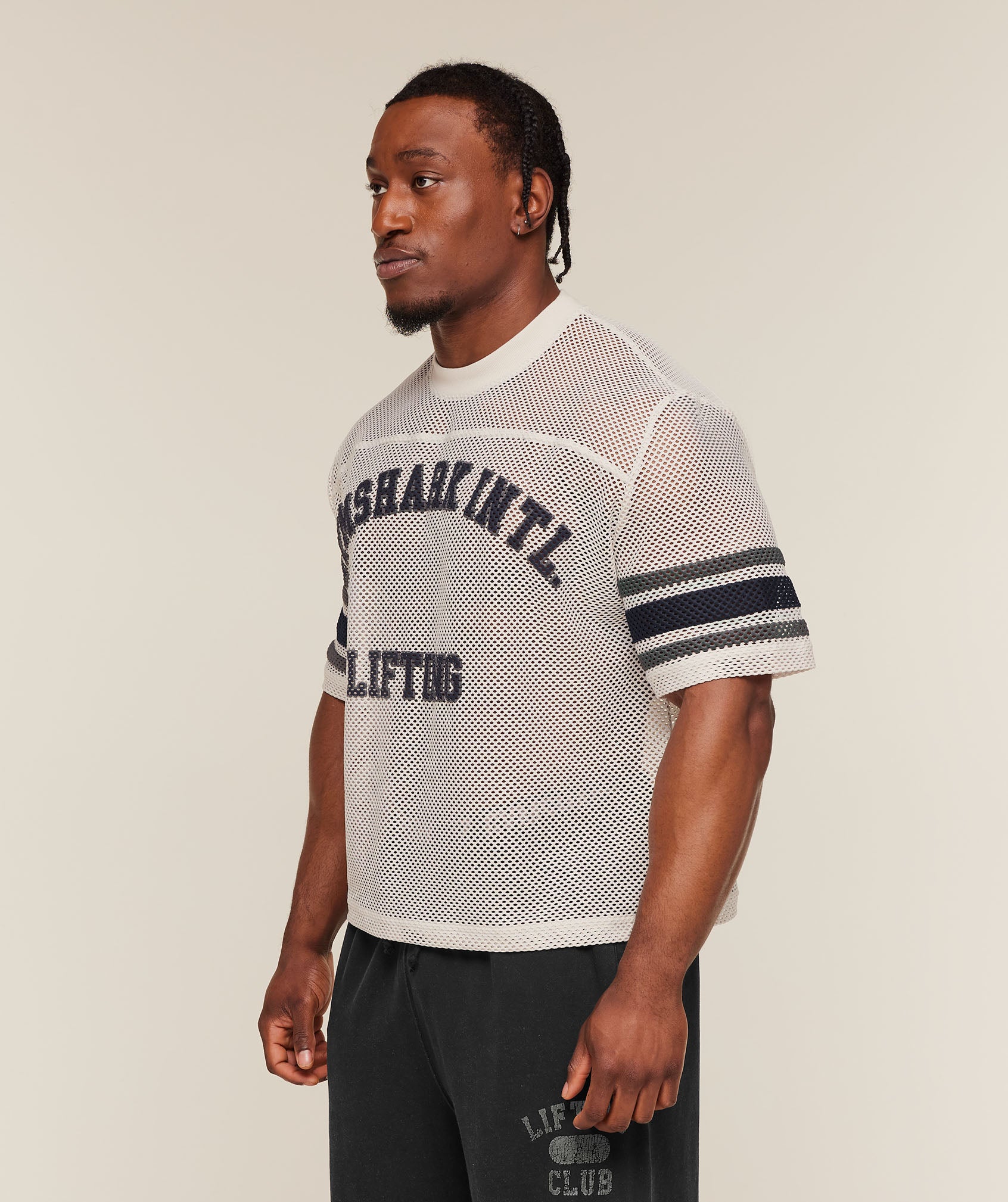 Gymshark Collective Mesh Contrast Jersey - Tinted White - Image 4