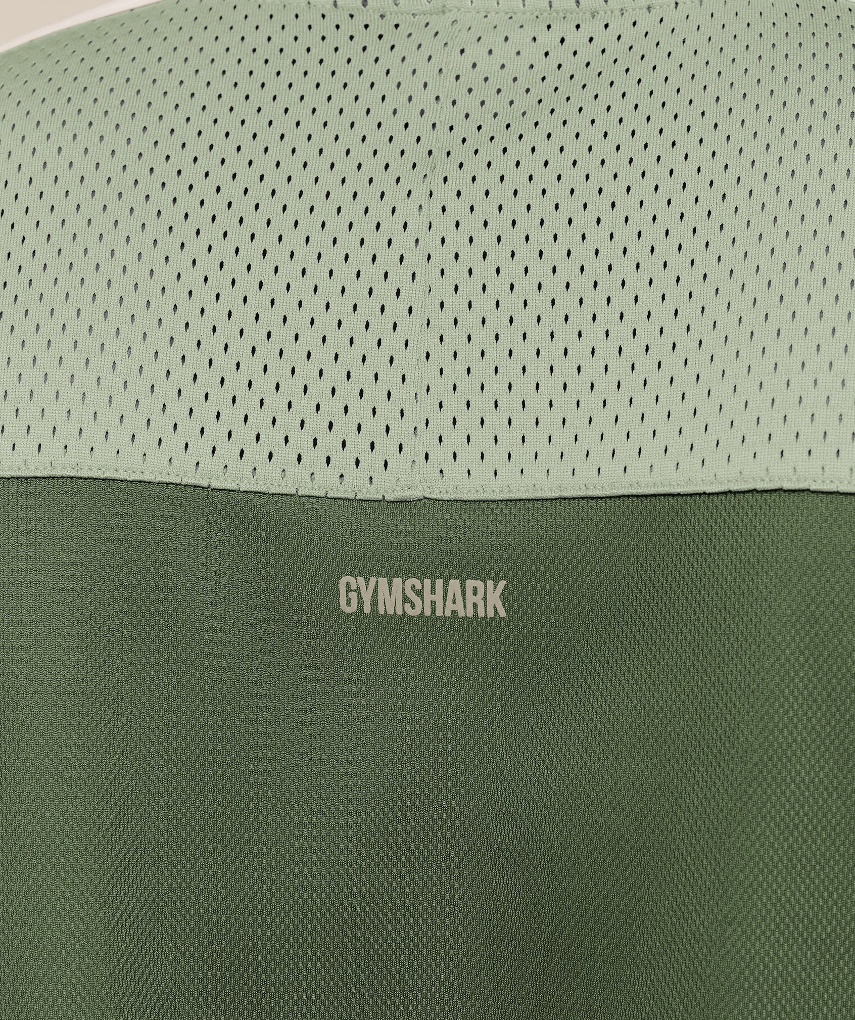 Gymshark Collective Mesh Wordmark Jersey - Core Olive/Haze Green/Soft White - Image 6
