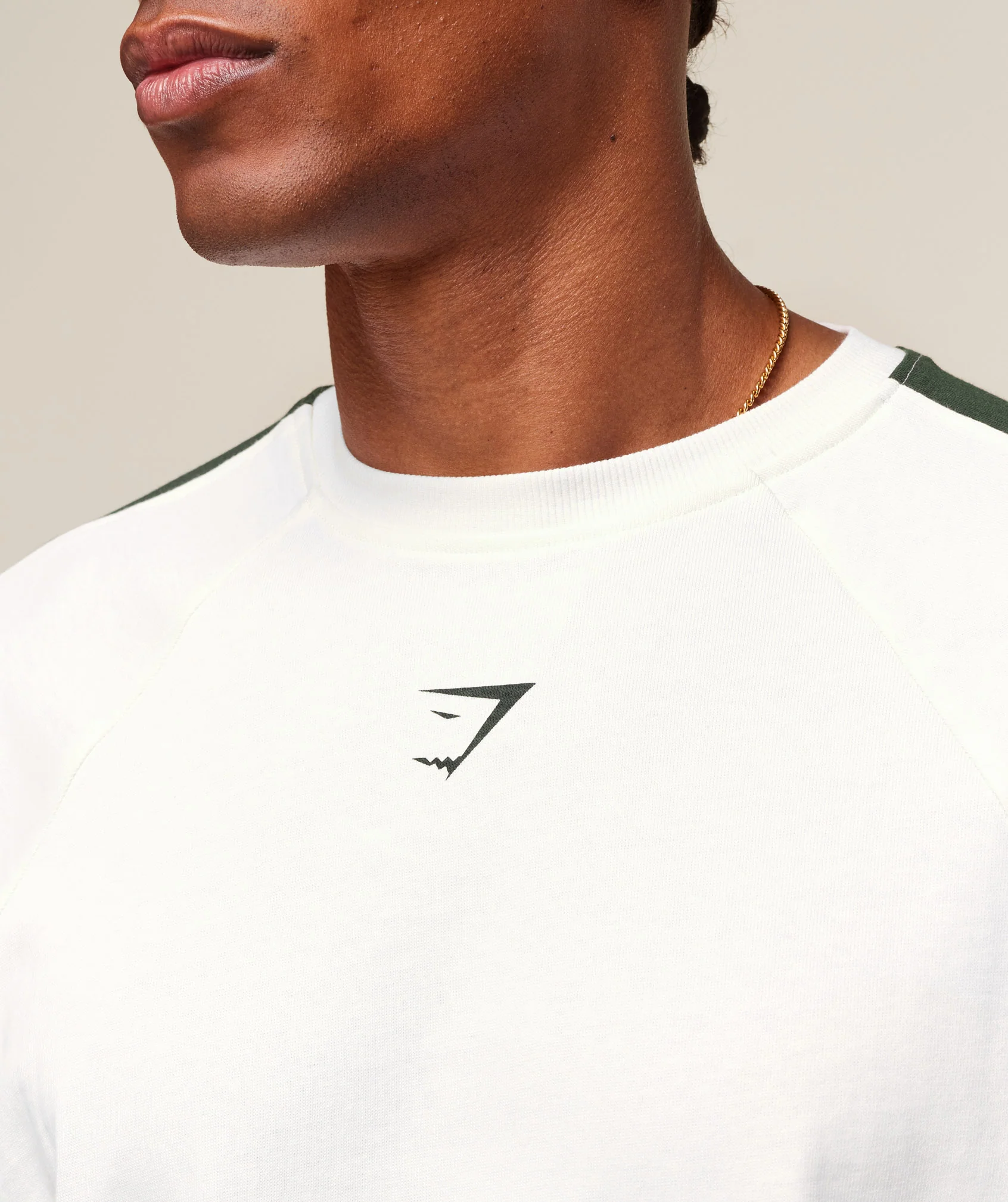 Gymshark GSLC 66 T-Shirt - Soft White/Trail Green - Image 5