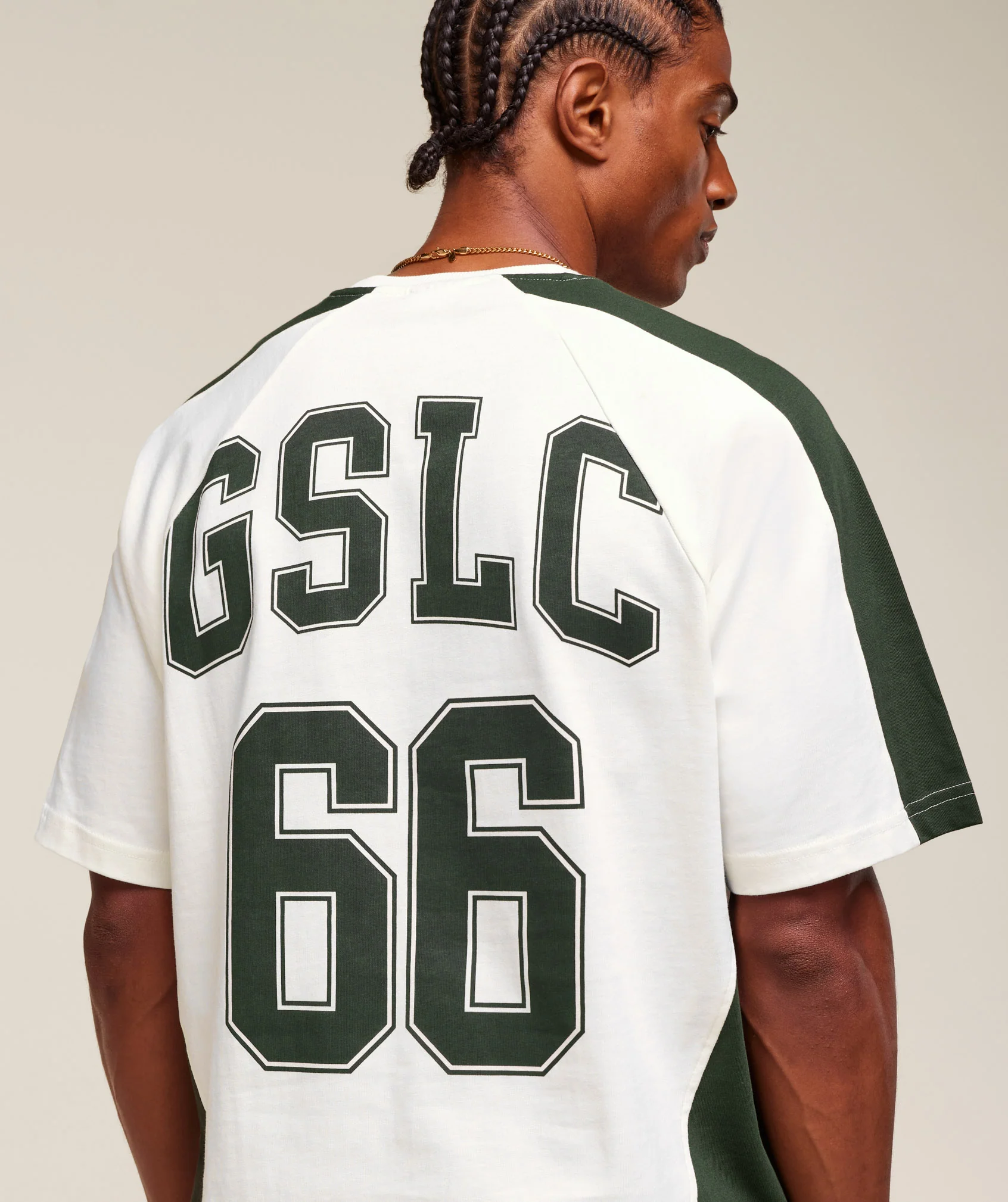 Gymshark GSLC 66 T-Shirt - Soft White/Trail Green - Image 6