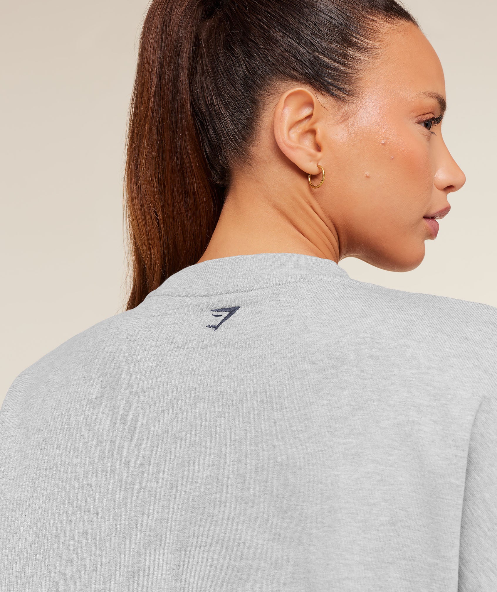 Gymshark Collegiate Graphic Crew Neck Pullover - Light Grey Core Marl - Image 6