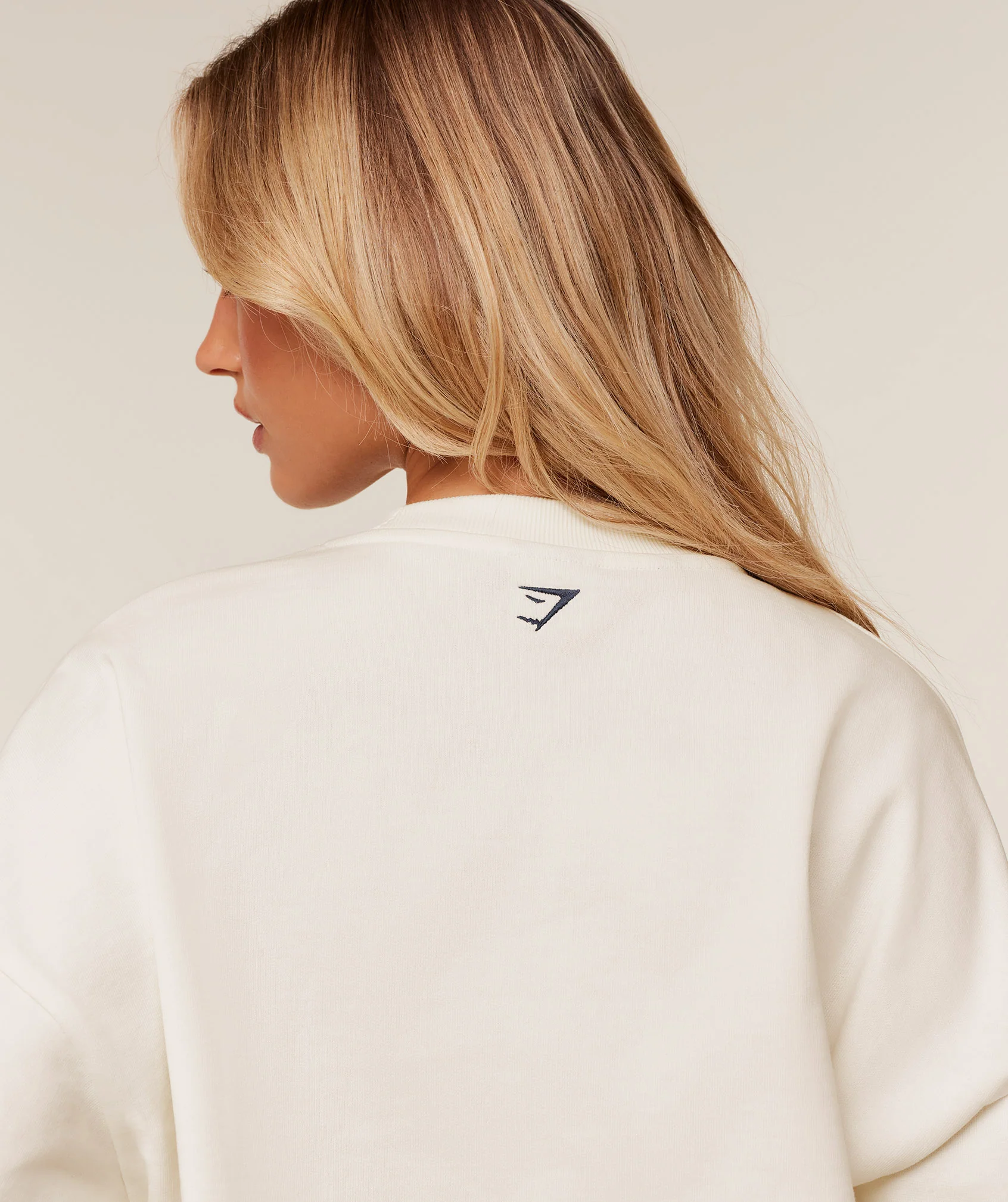 Gymshark Collegiate Graphic Crew Neck Pullover - GS Soft White - Image 4