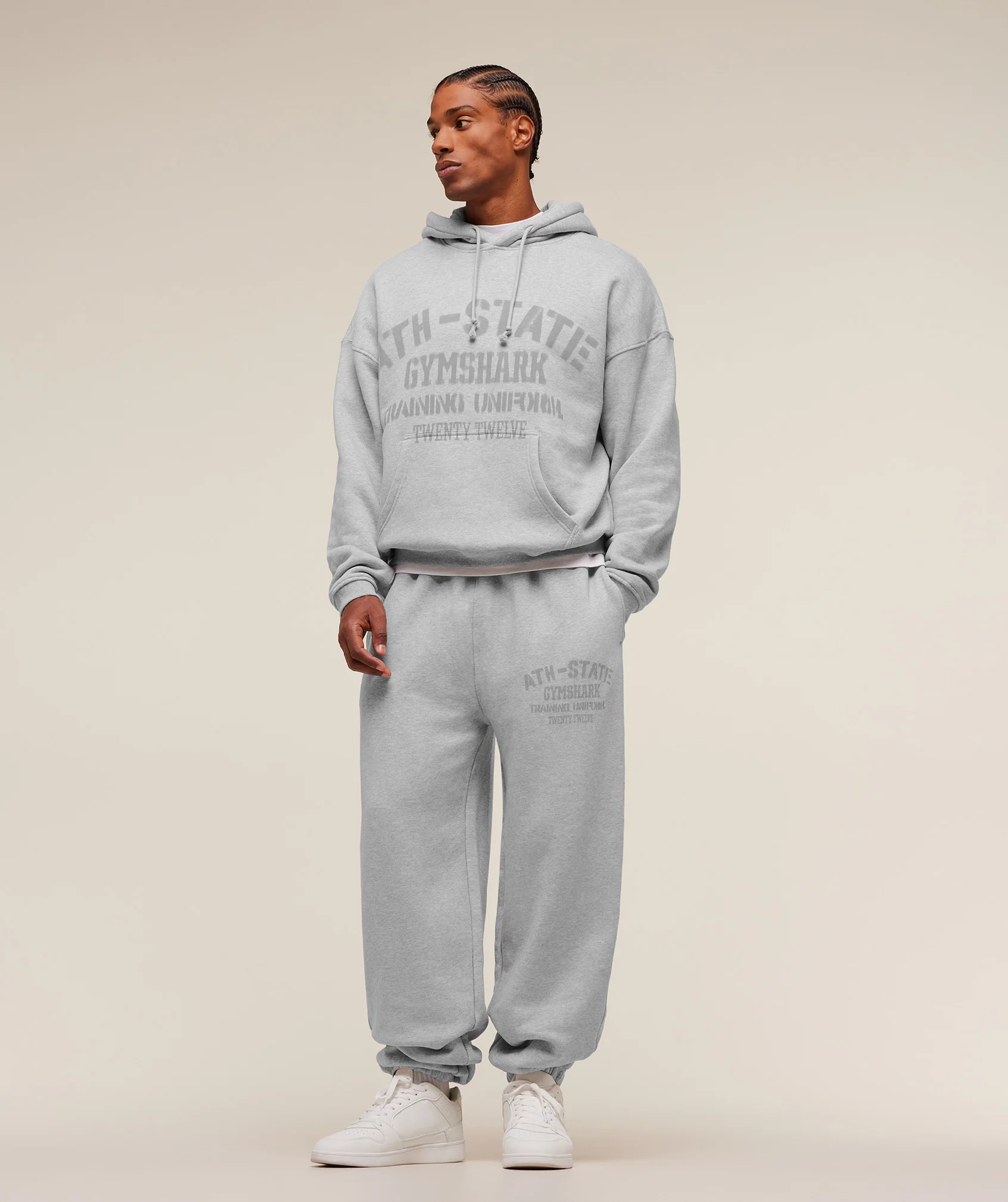 Gymshark Collegiate Joggers - Grey Marl - Image 4