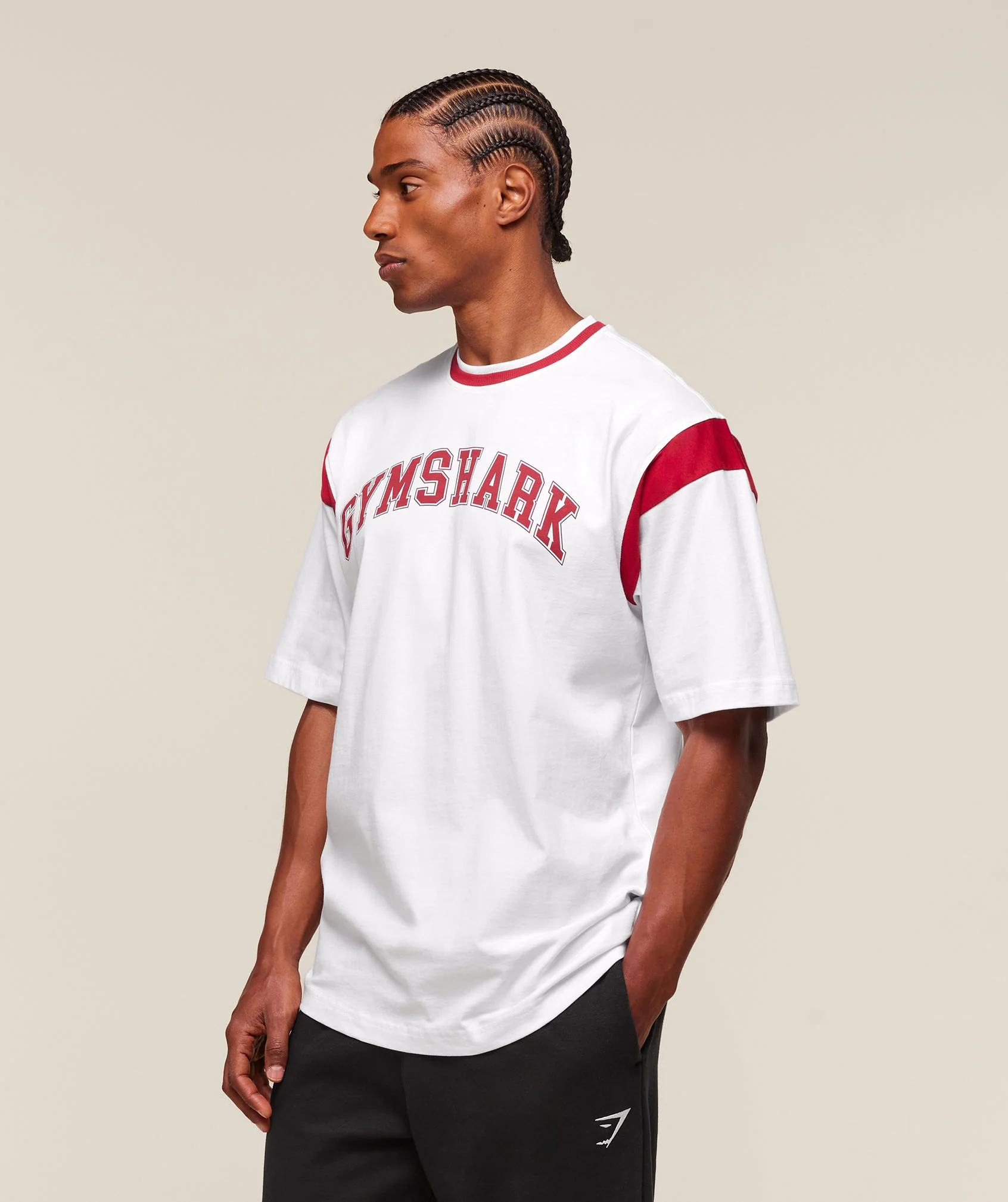 Gymshark GSLC Oversized T-Shirt - White/Conditioning Red - Image 4
