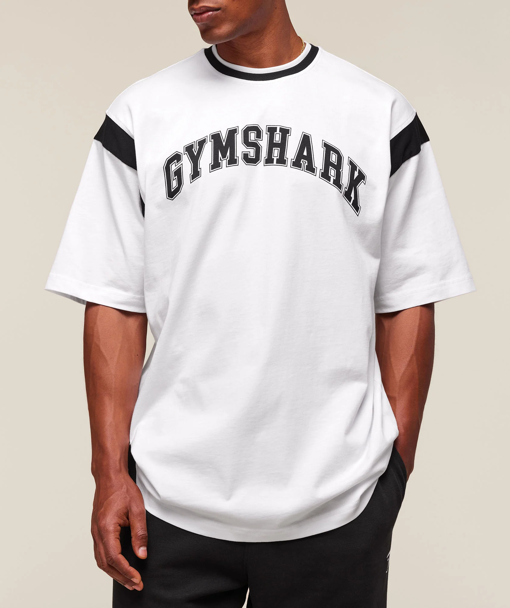 Gymshark GSLC Oversized T-Shirt - White/Black - Image 5
